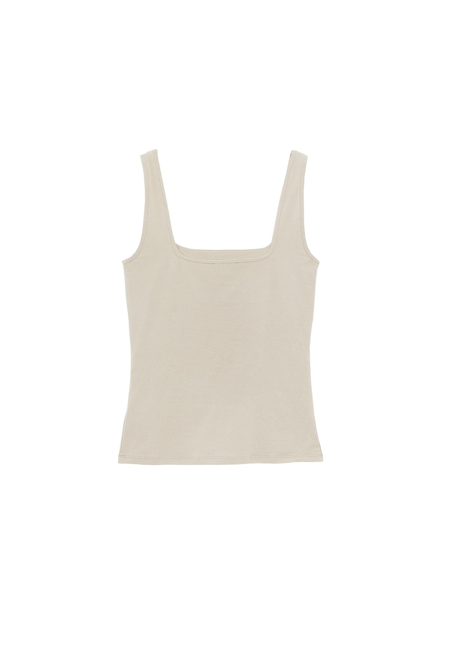 Square Neck Tank Top - FEATHER GRAY