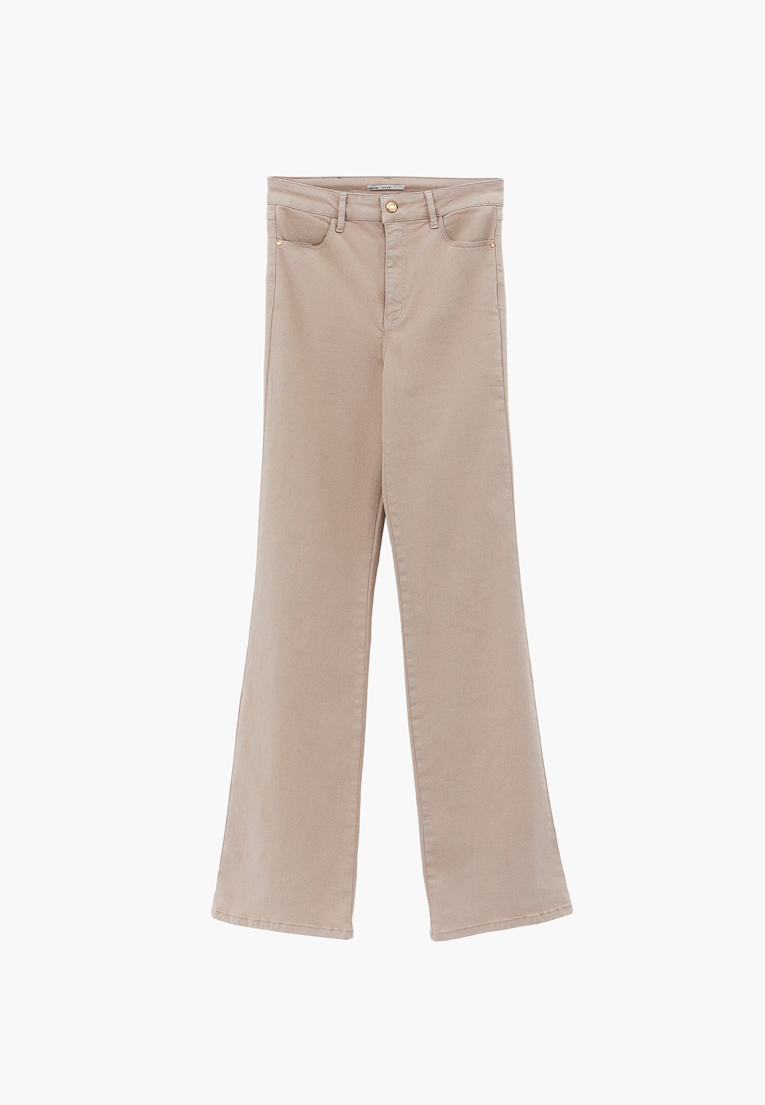 High Waist Straight Leg Long Pants - FEATHER GRAY