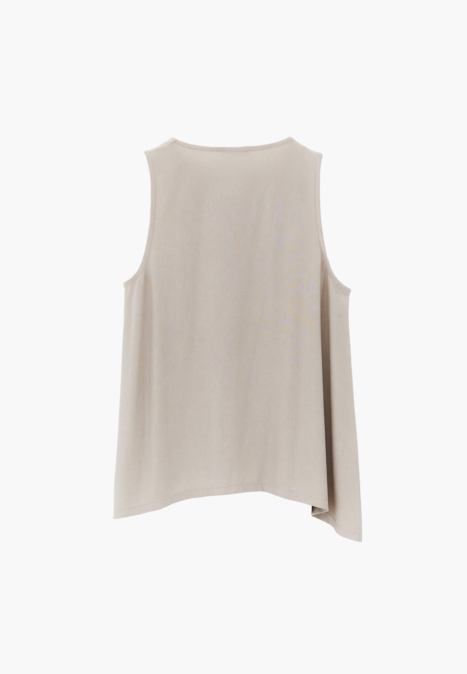 Crew Neck Loose Fit Tank Top - FEATHER GRAY