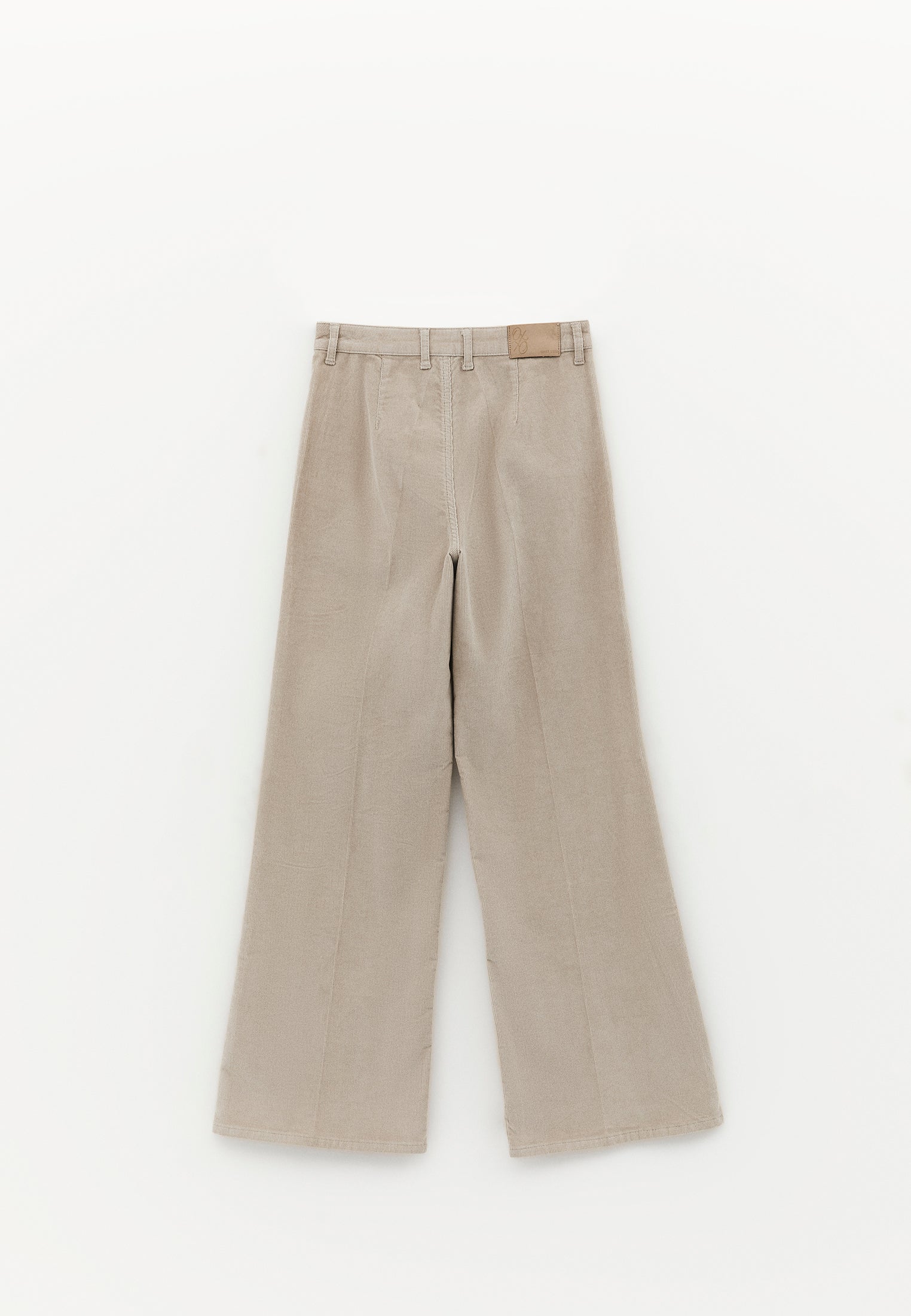 Corduroy Wide Leg Pants - FEATHER GRAY