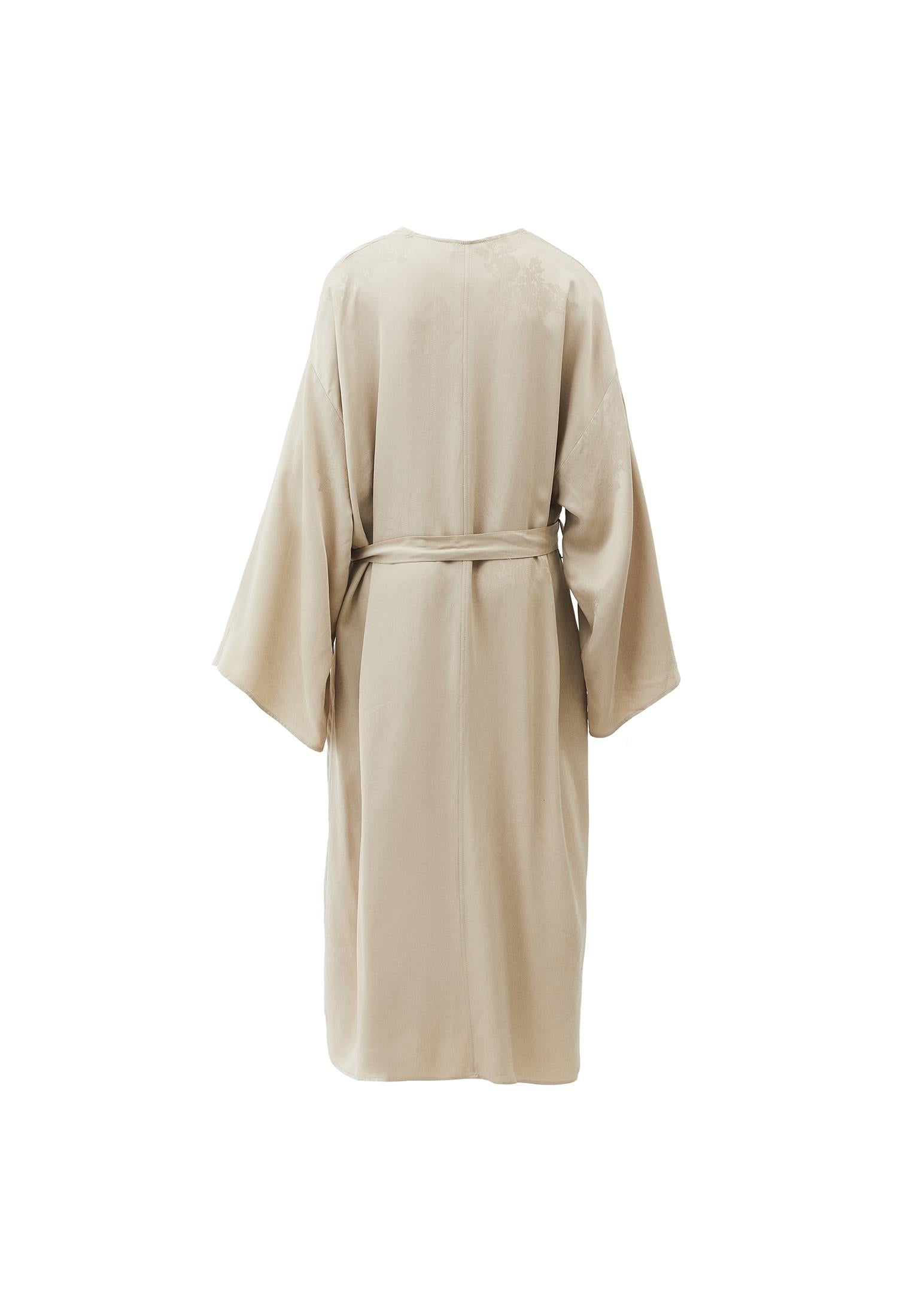 Long Embroidered Detail Oversize Kimono - FEATHER GRAY