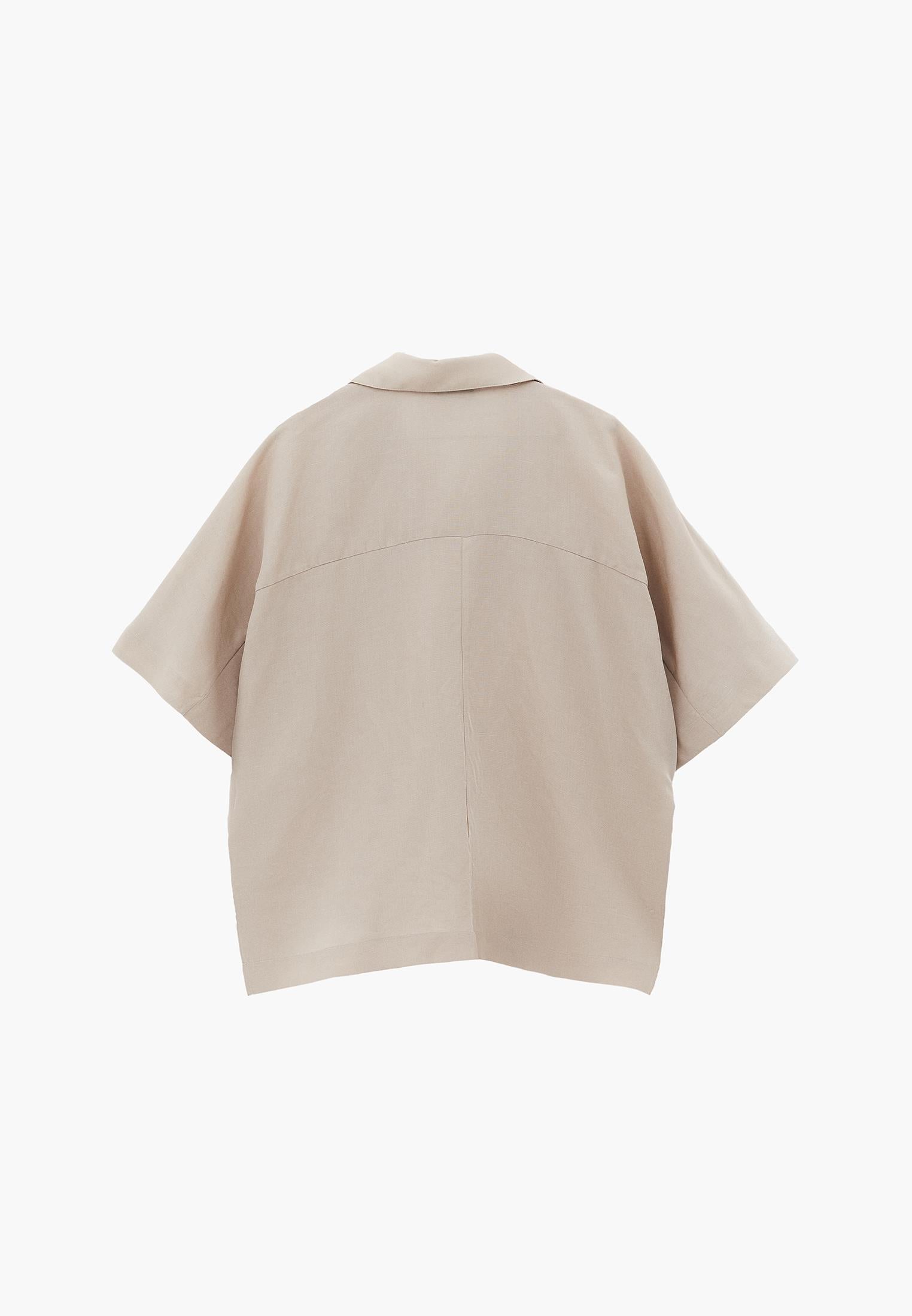 Polo Neck Batwing Sleeve Oversize Blouse - FEATHER GRAY
