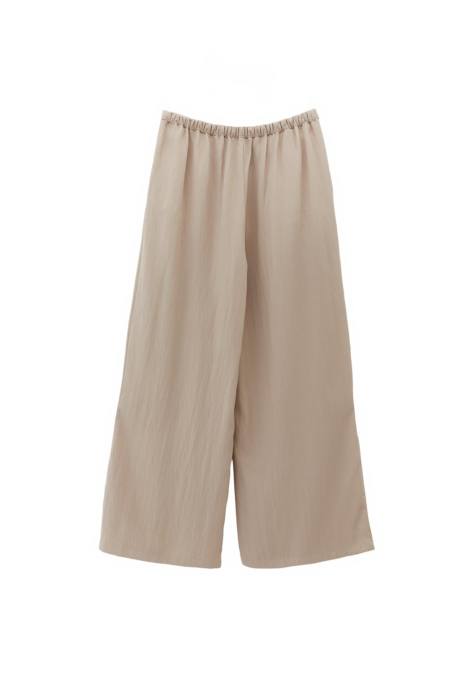 High Waist Trousers With Belt Detail - FEATHER GRAY