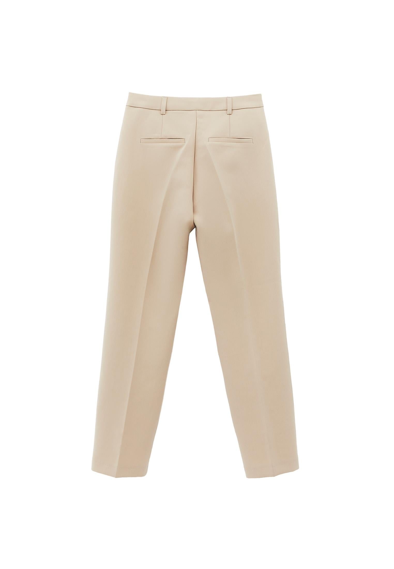 High Waist Long Slim Pants - FEATHER GRAY