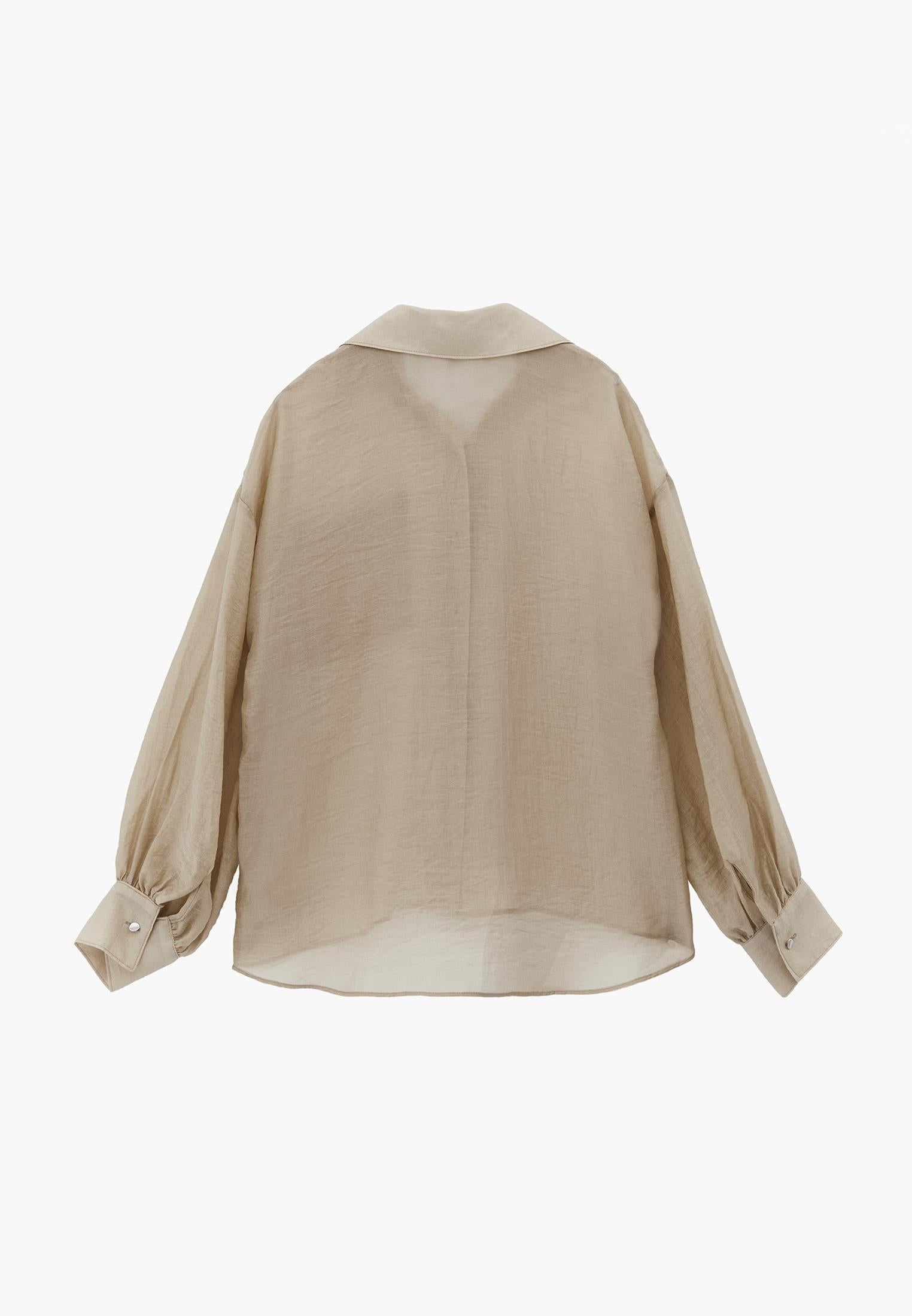 Loose Fit Long Sleeve Shirt - FEATHER GRAY