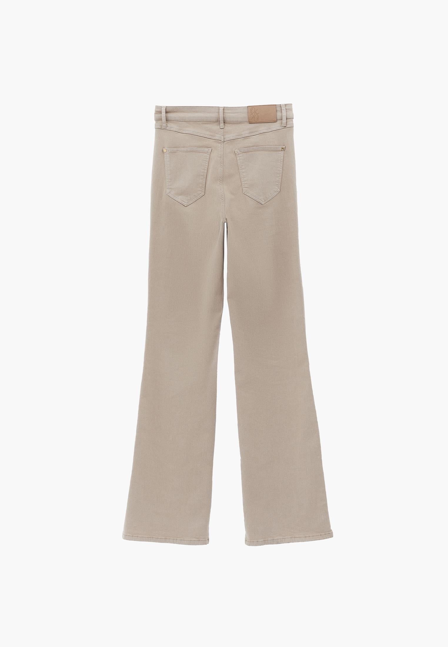 High Waist Straight Leg Long Pants - FEATHER GRAY