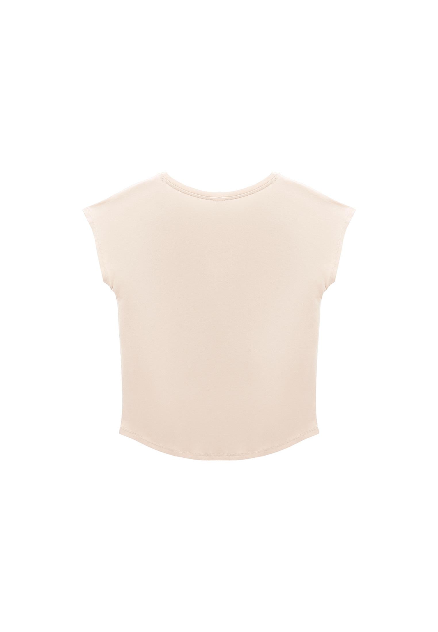 Boat Neck Short Sleeve T-Shirt - FEATHER GRAY