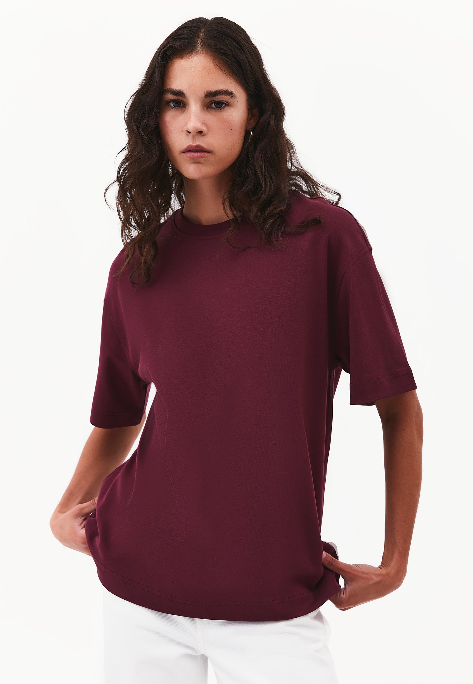 Oversize Crew Neck Short Sleeve T-Shirt - FIG