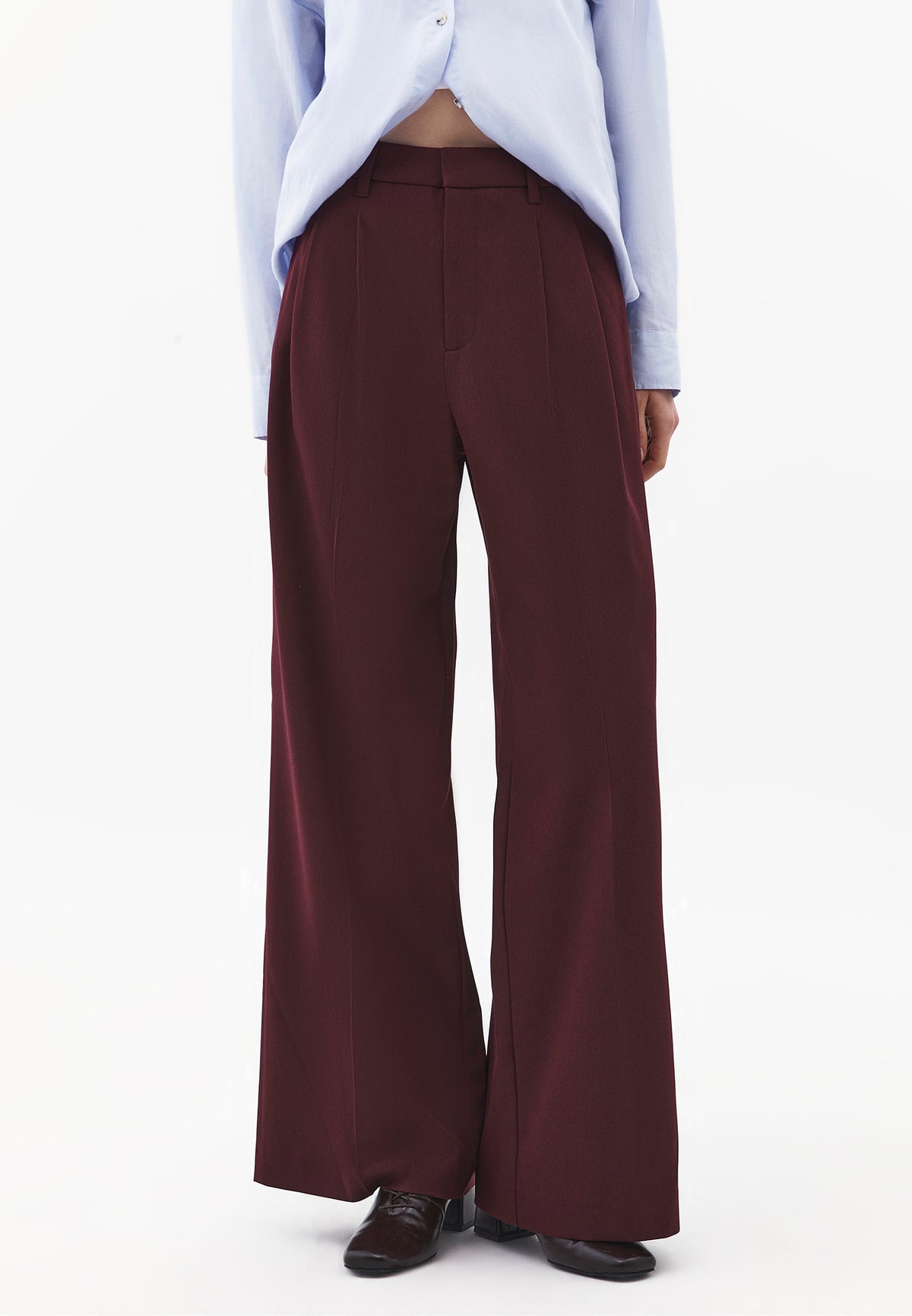 Pleated Wide Leg Pants - FIG
