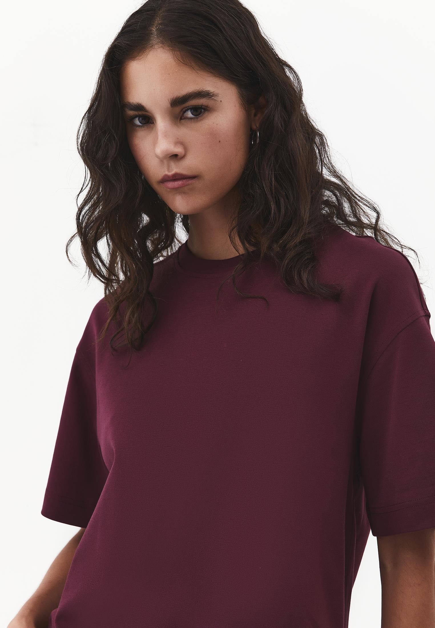 Oversize Crew Neck Short Sleeve T-Shirt - FIG