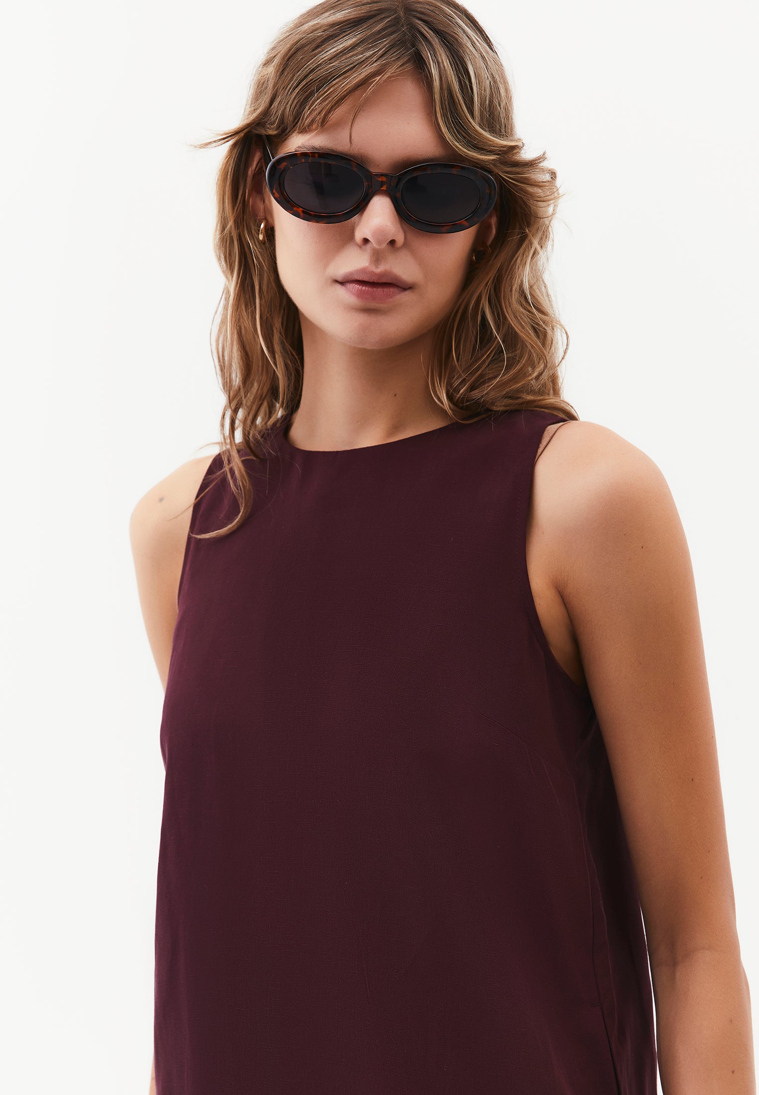 Buttoned Short Sleeve A-Line Women's Dress - FIG