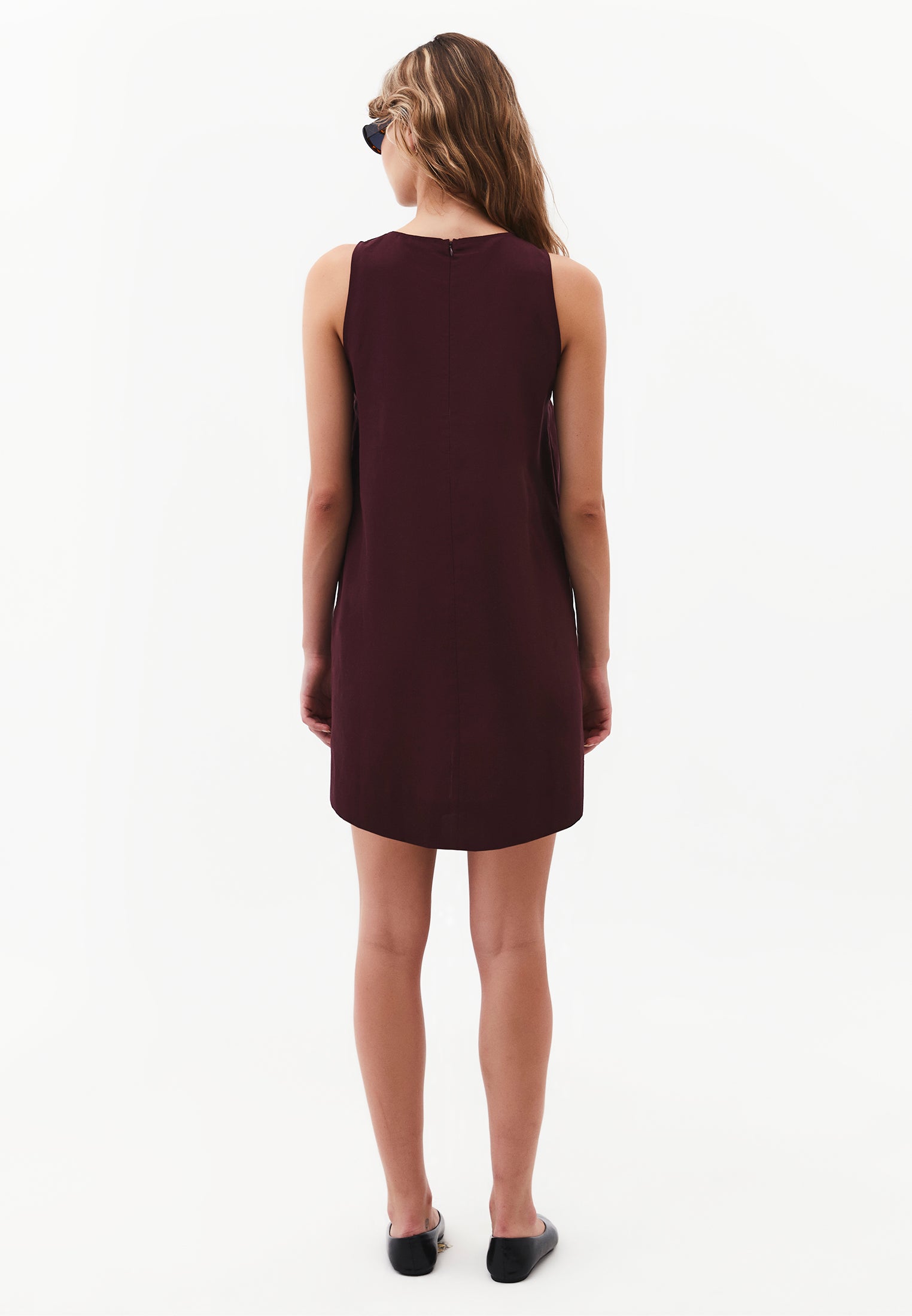 Buttoned Short Sleeve A-Line Women's Dress - FIG