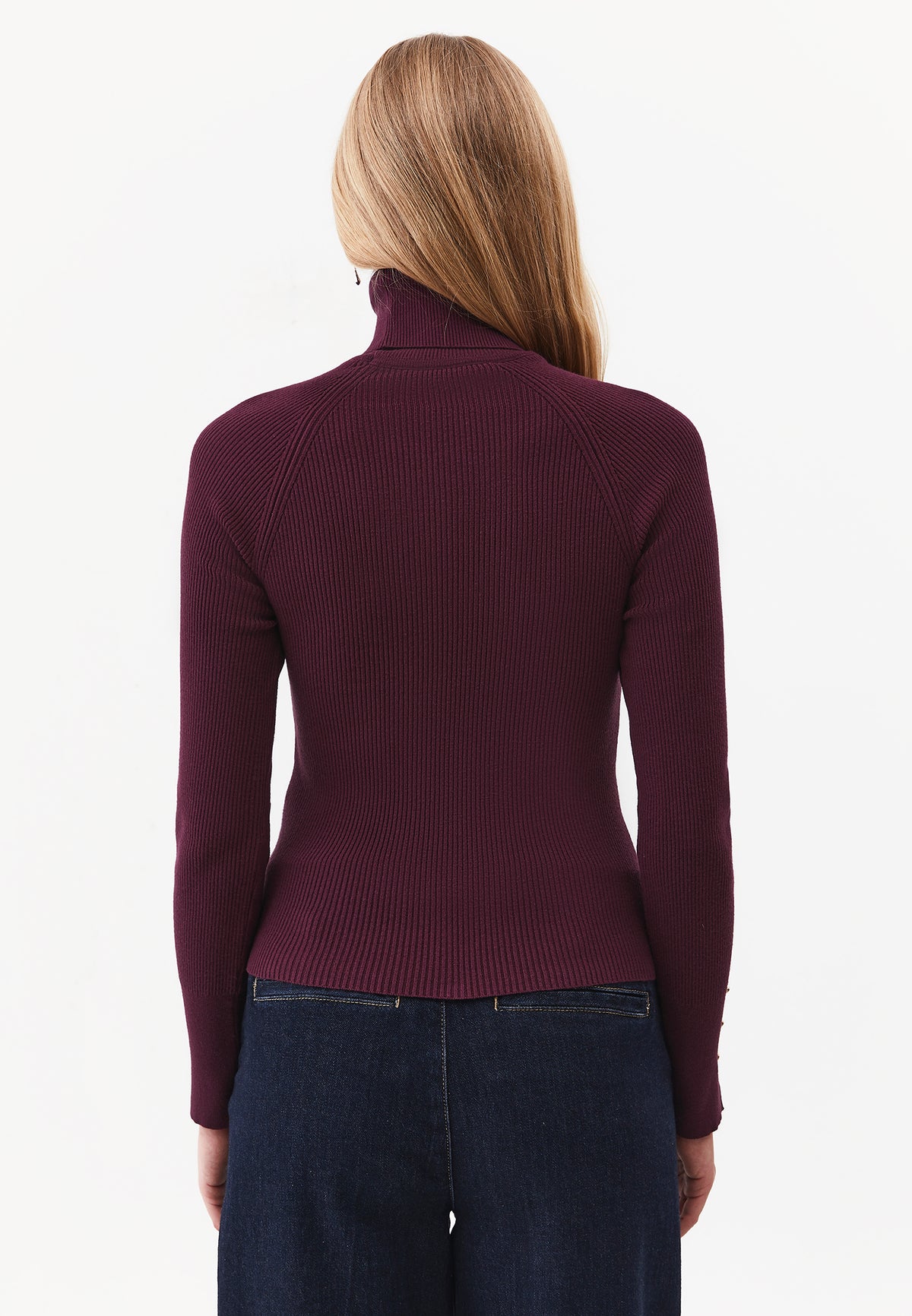 Turtleneck Raglan Sleeve Knitwear - FIG