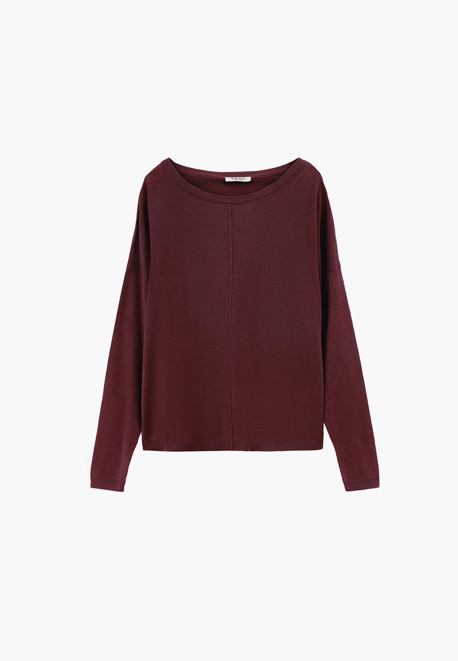 Boat Neck Knit Sweater - FIG