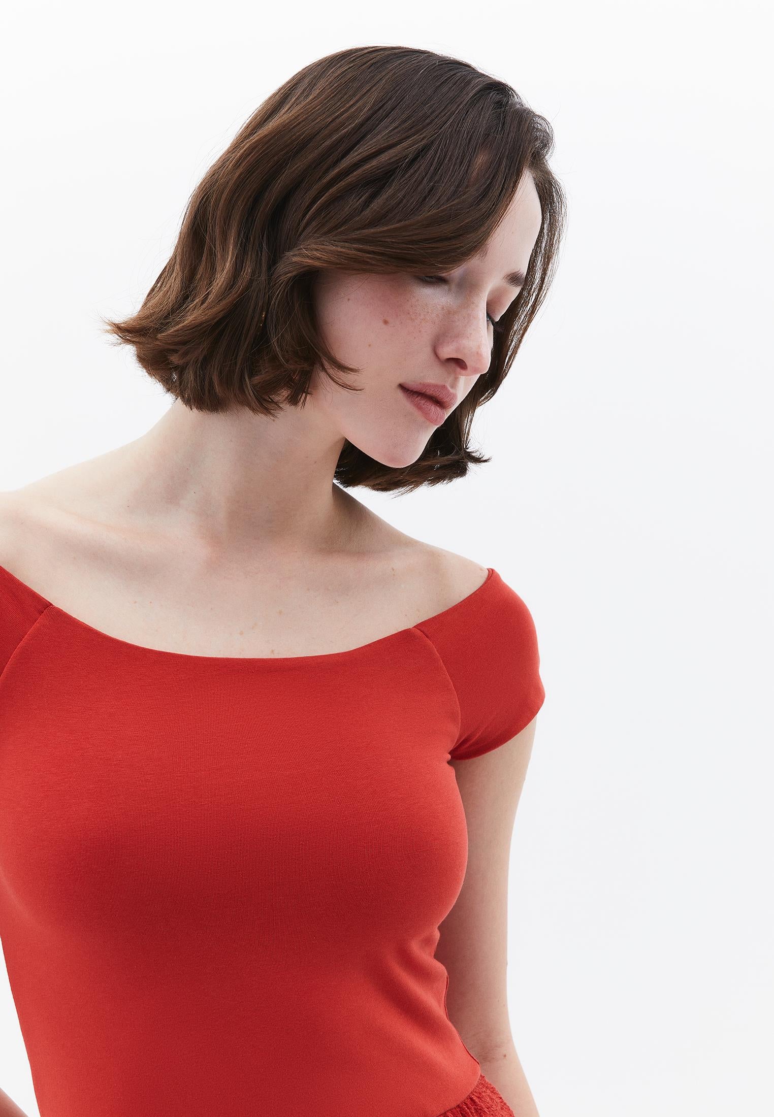 Off Shoulder Balloon Form Midi Dress - FIRE WHIRL