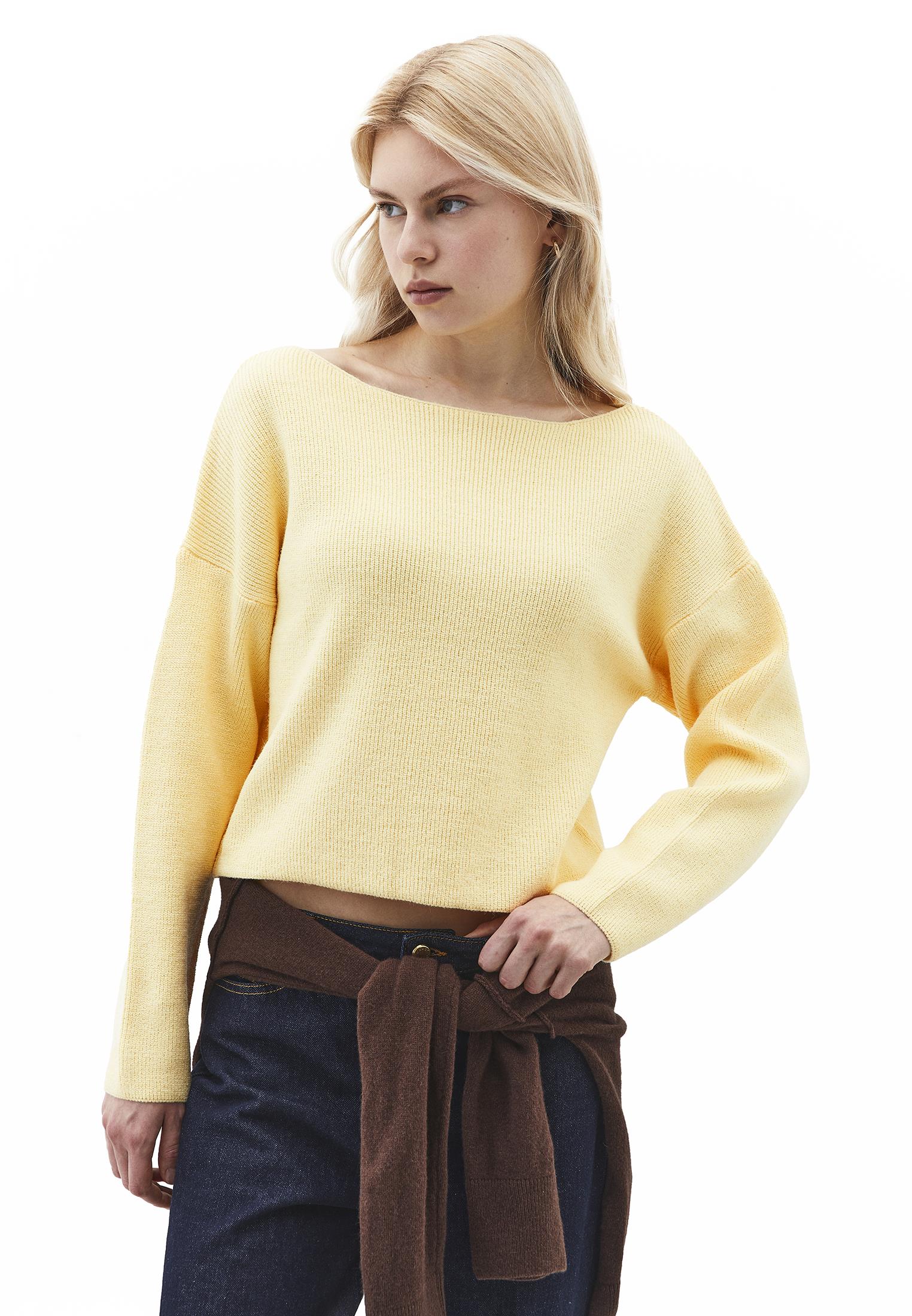 Boat Neck Long Sleeve Sweater - FLAN