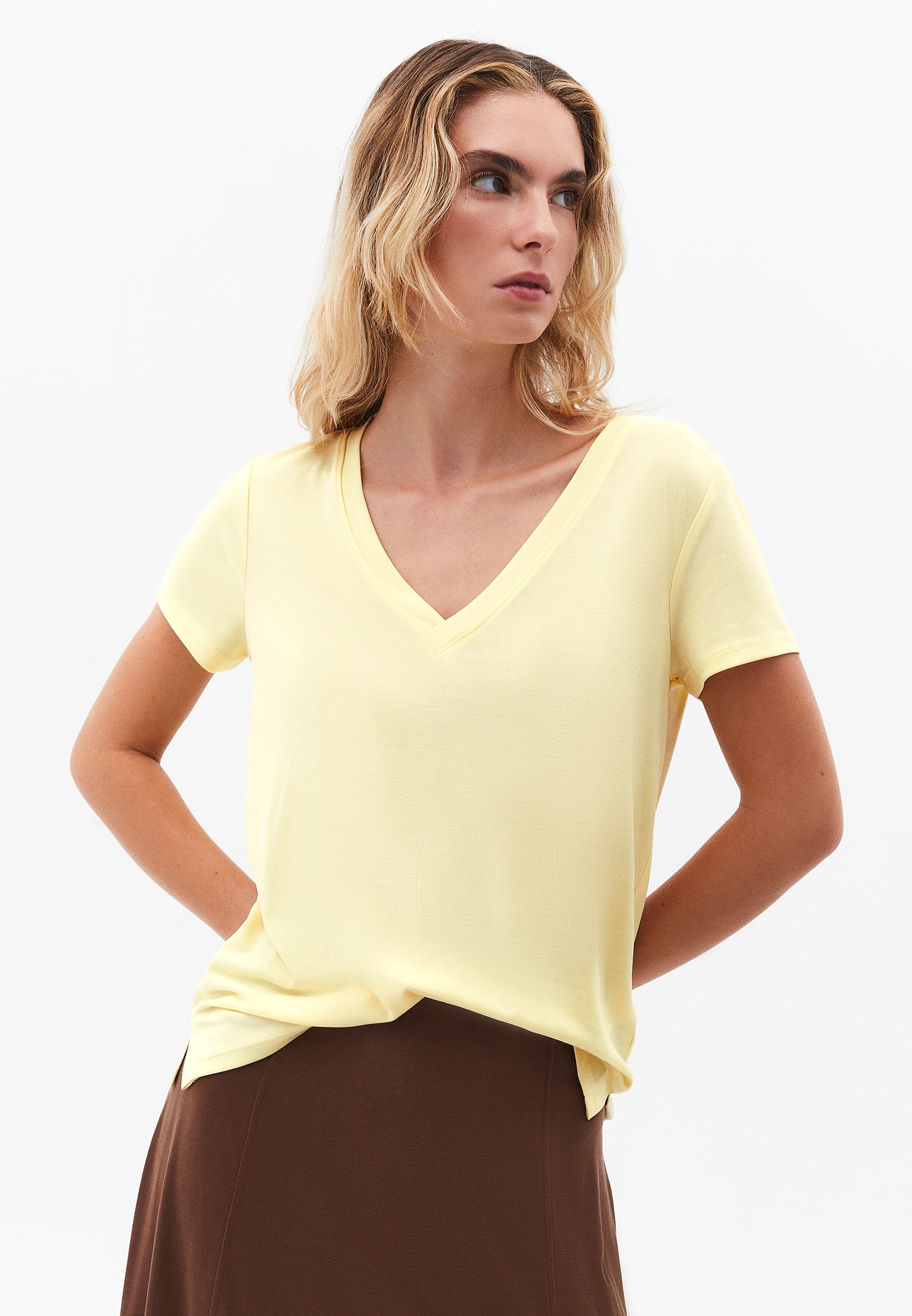 V Neck T-Shirt - FLAN