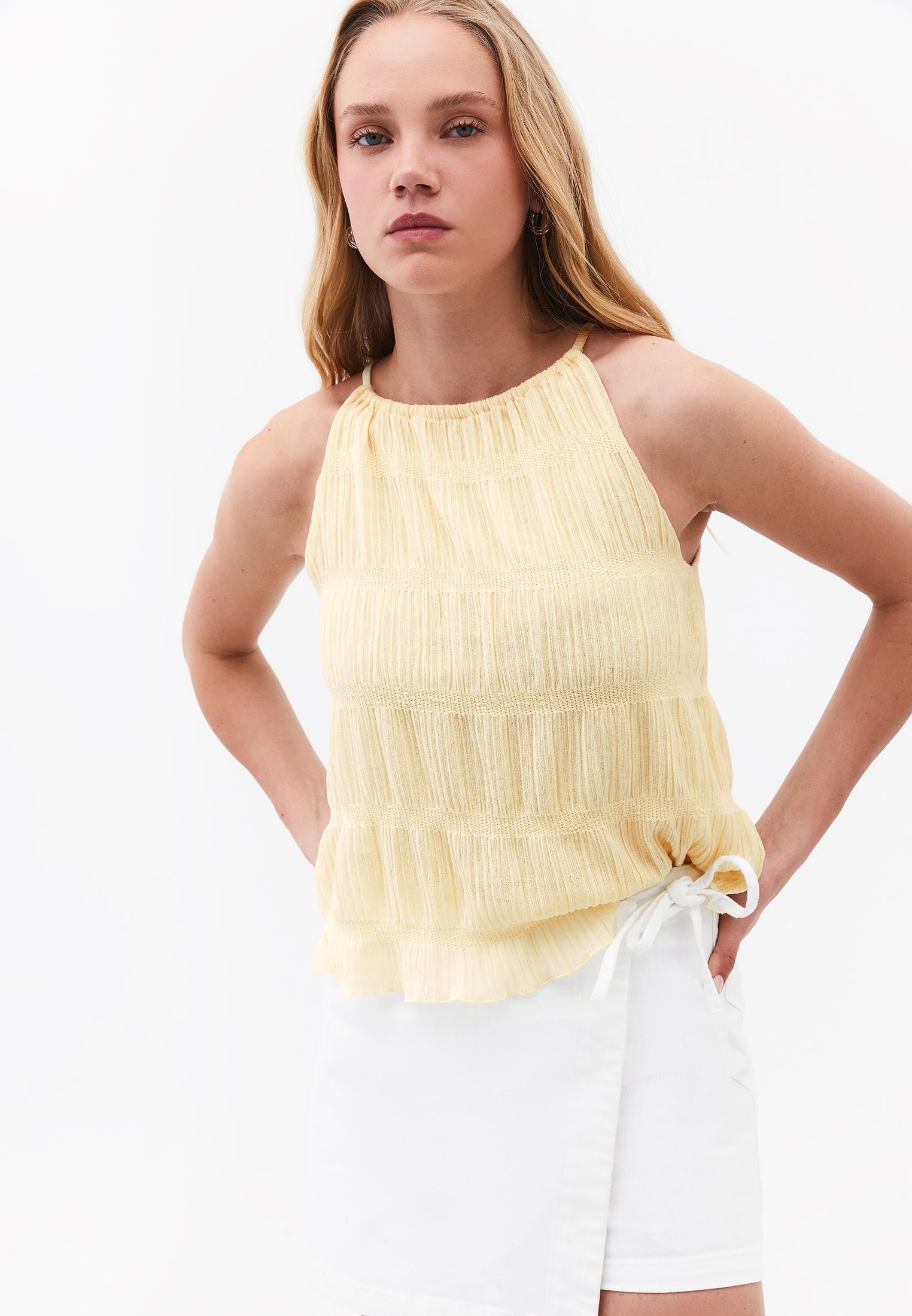Sleeveless Halter Neck Blouse - FLAN