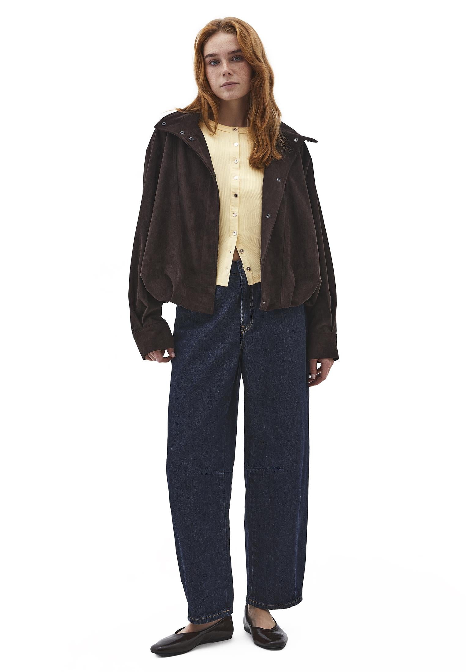 Button Detailed Crew Neck Long Sleeve T-Shirt - FLAN