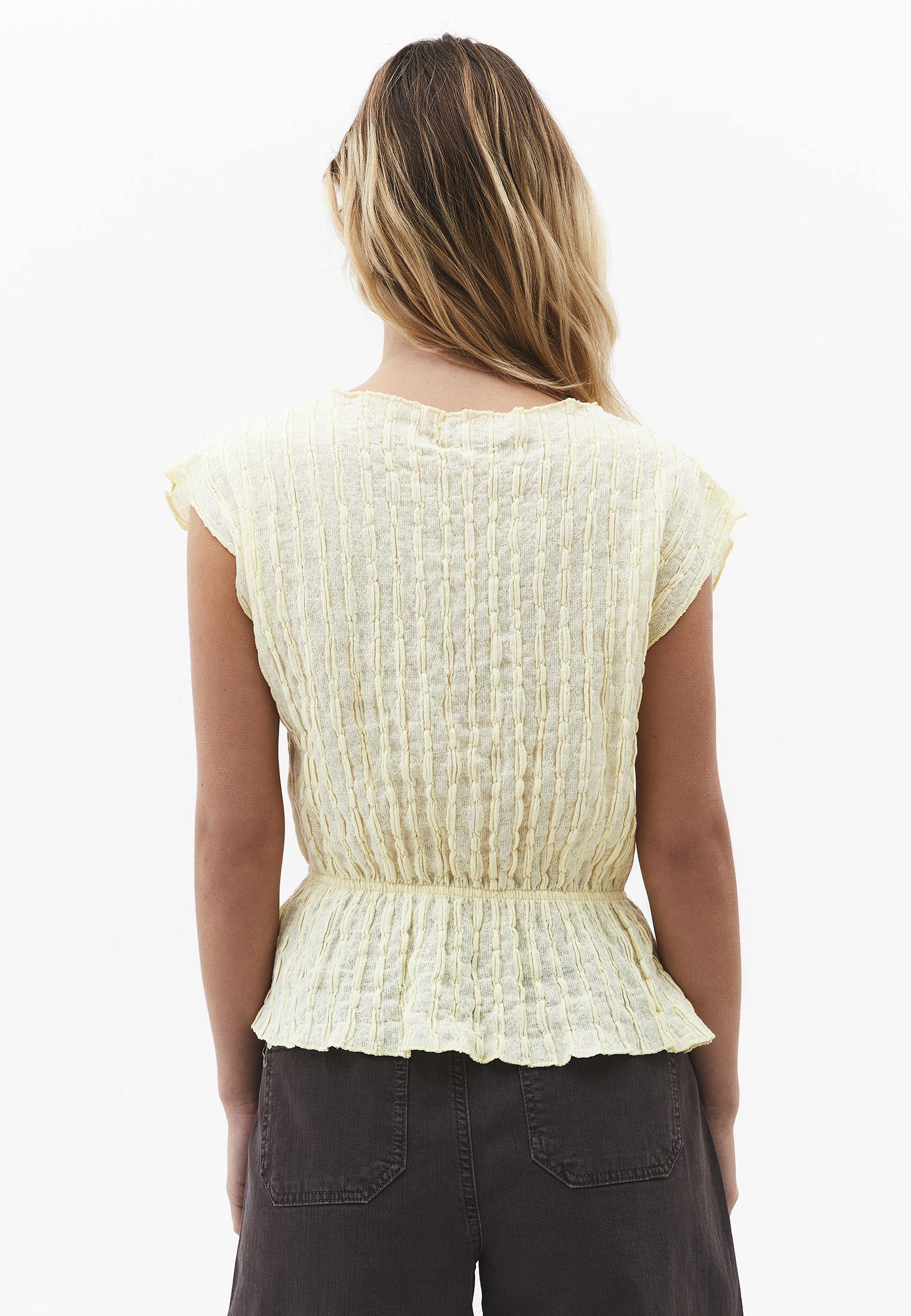 Loose Fit V Neck Short Sleeve Blouse - FLAN
