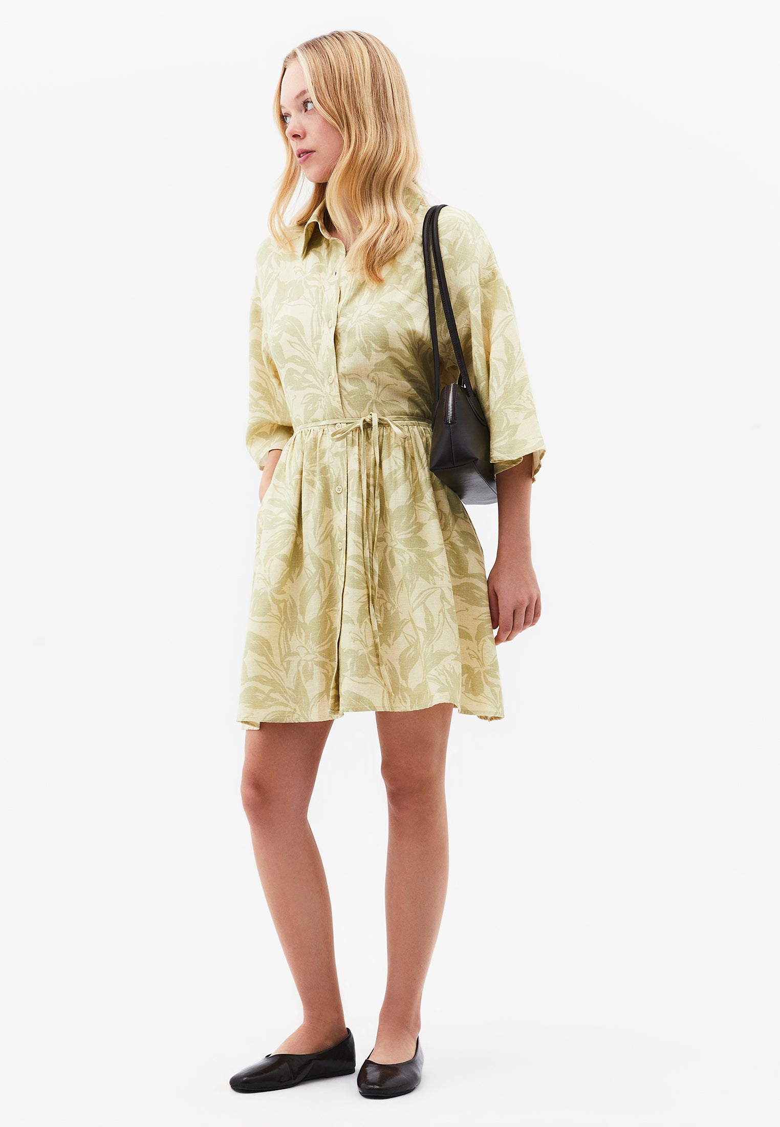 Flared Short Printed Dress - FLORAL COMB