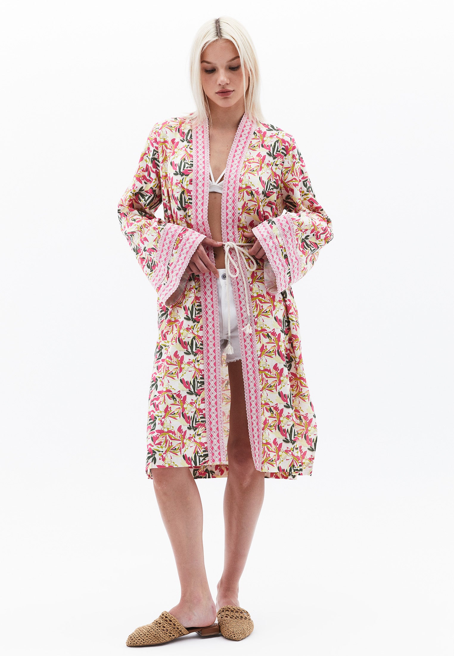 Long Kimono - FLORAL COMB