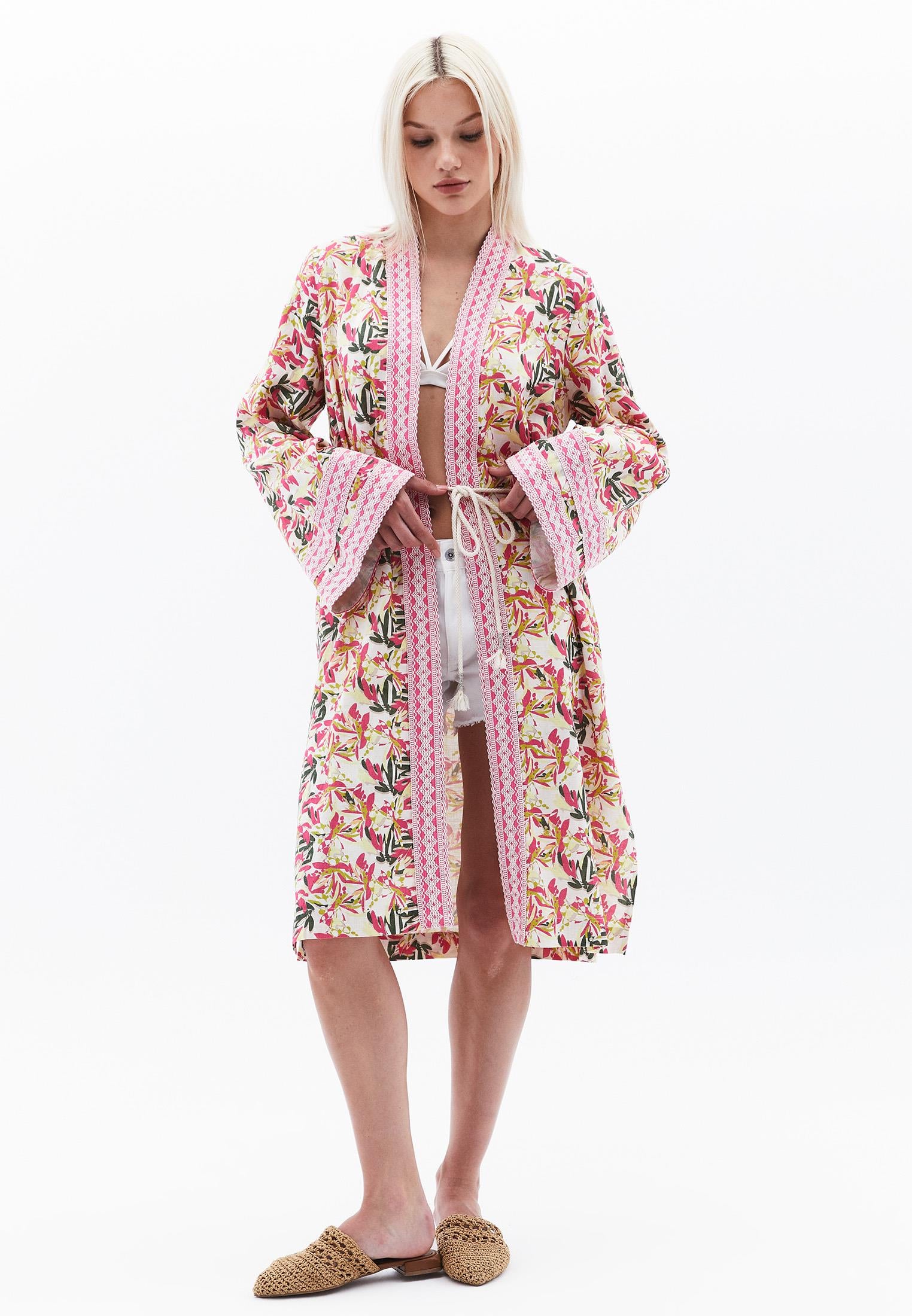 Long Kimono - FLORAL COMB