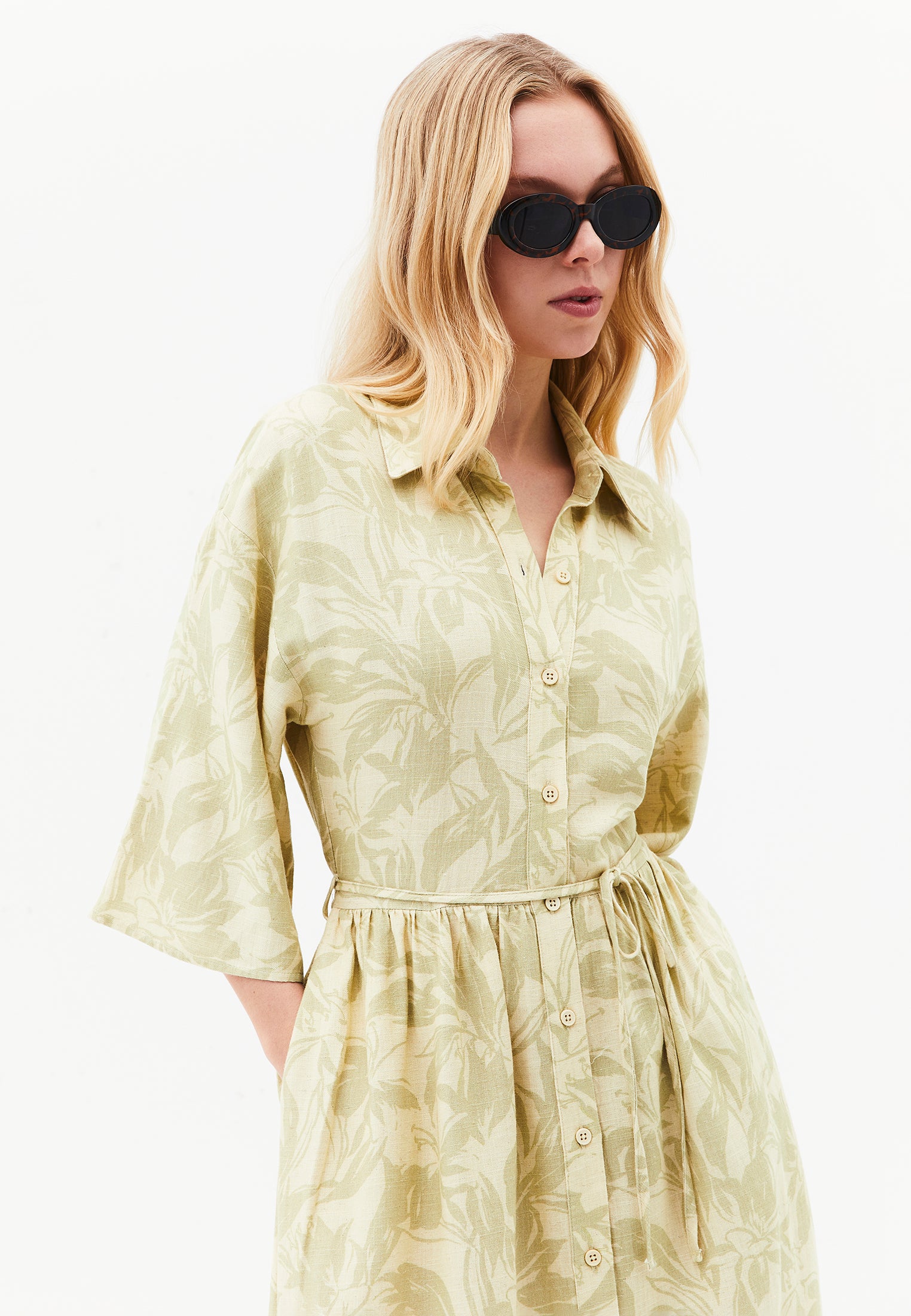 Flared Long Printed Dress - FLORAL COMB