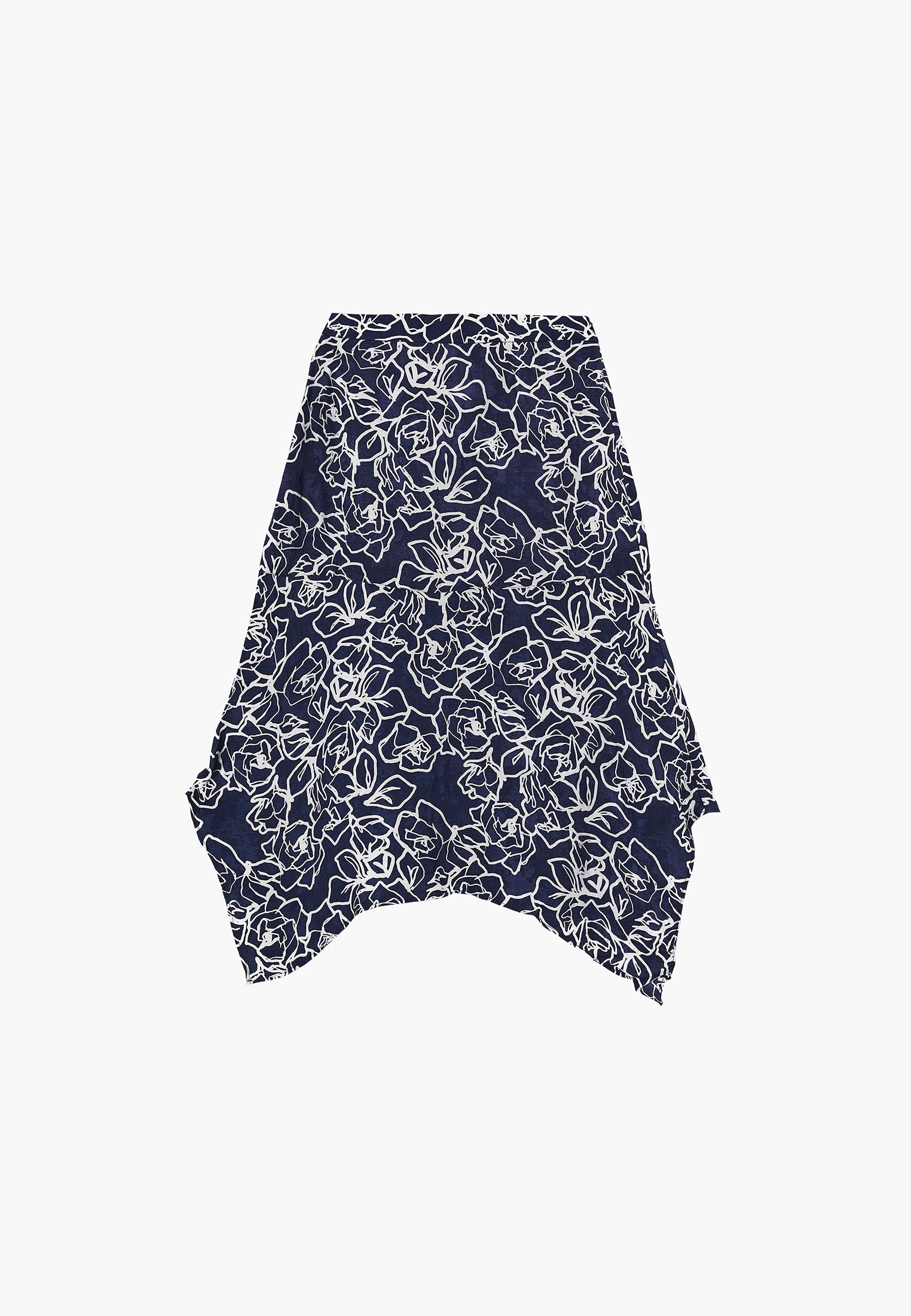 Asymmetric Jacquard Skirt - FLORAL COMB
