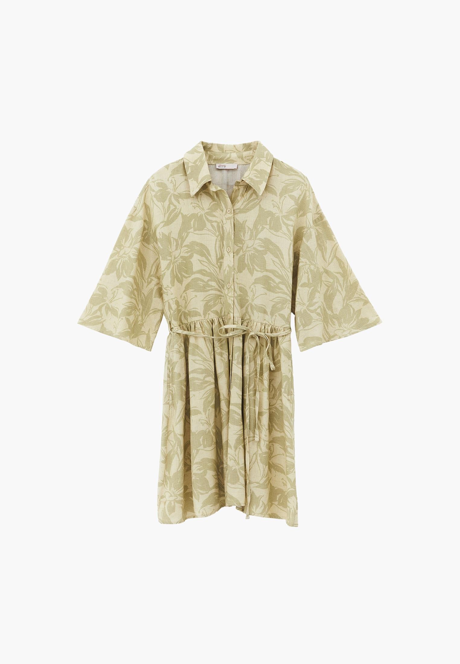 Flared Short Printed Dress - FLORAL COMB