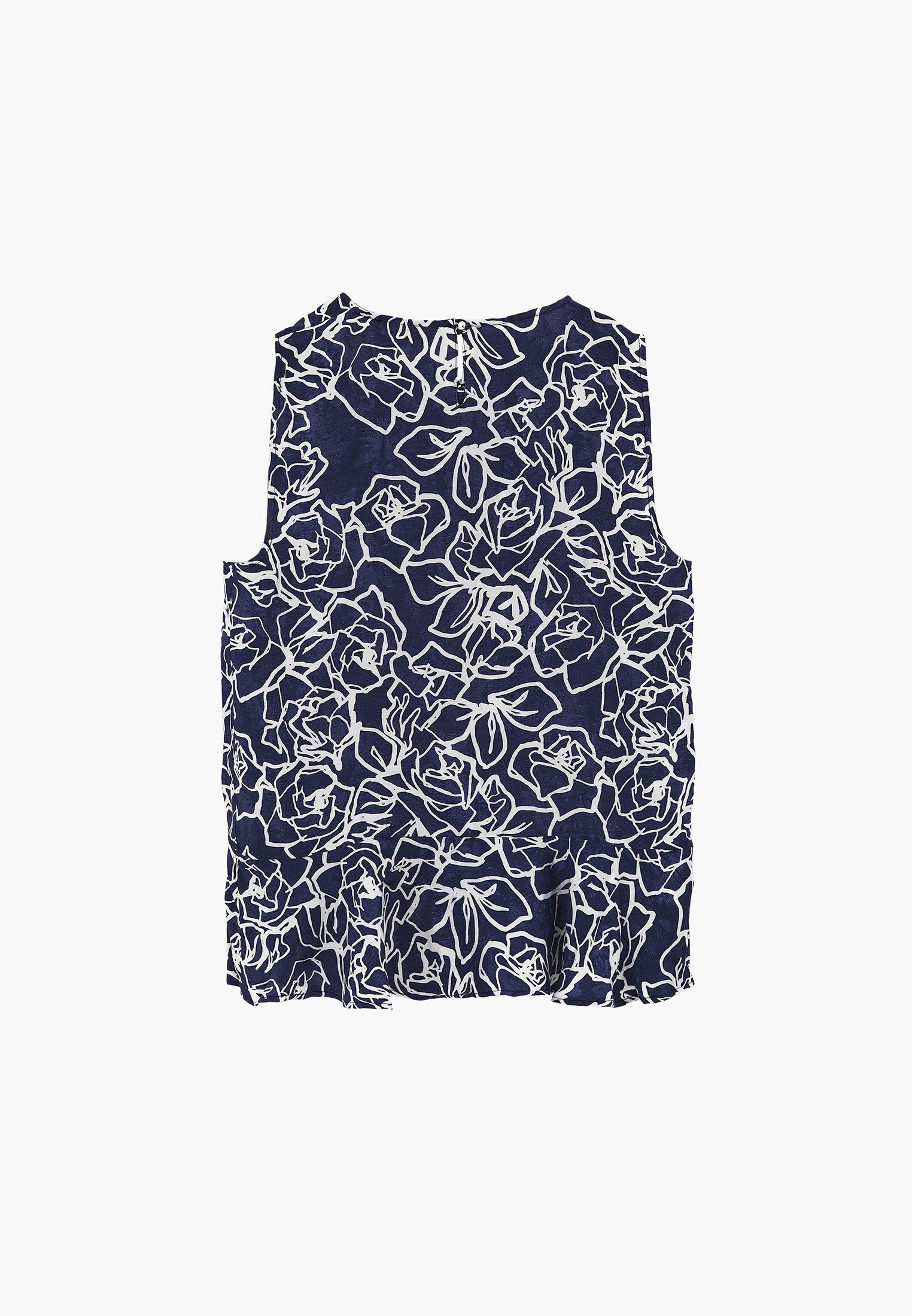 Boat Neck Sleeveless Blouse - FLORAL COMB