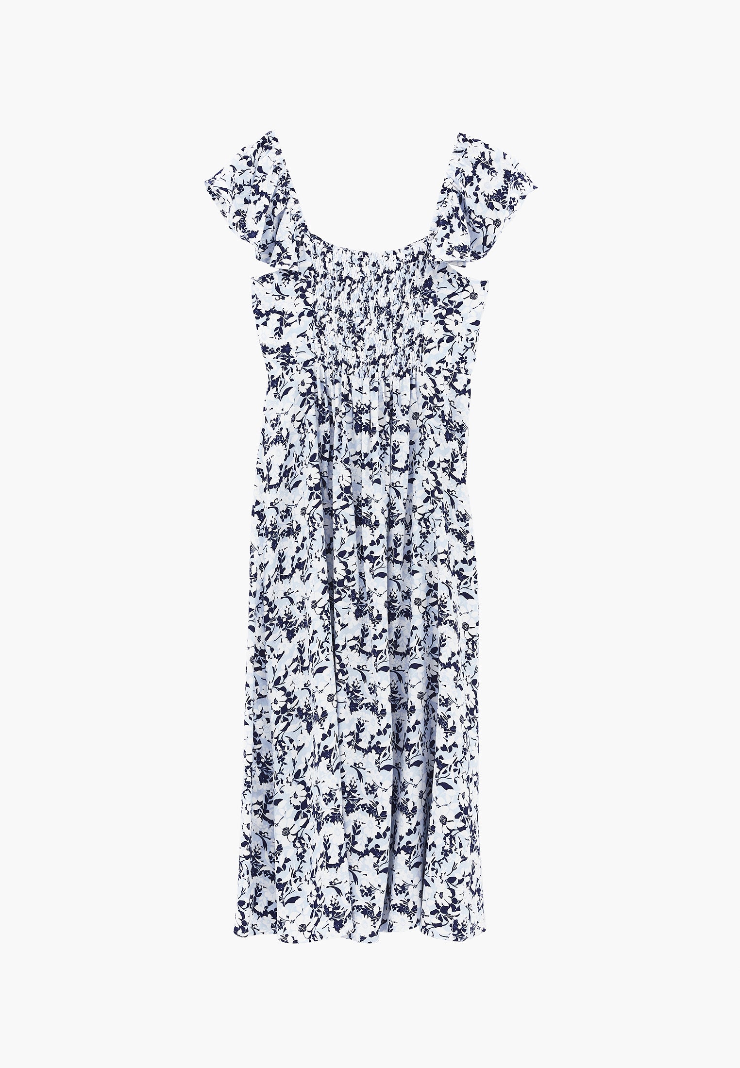 Sweetheart Neck Printed Dress With Slit Detail - FLORAL COMB
