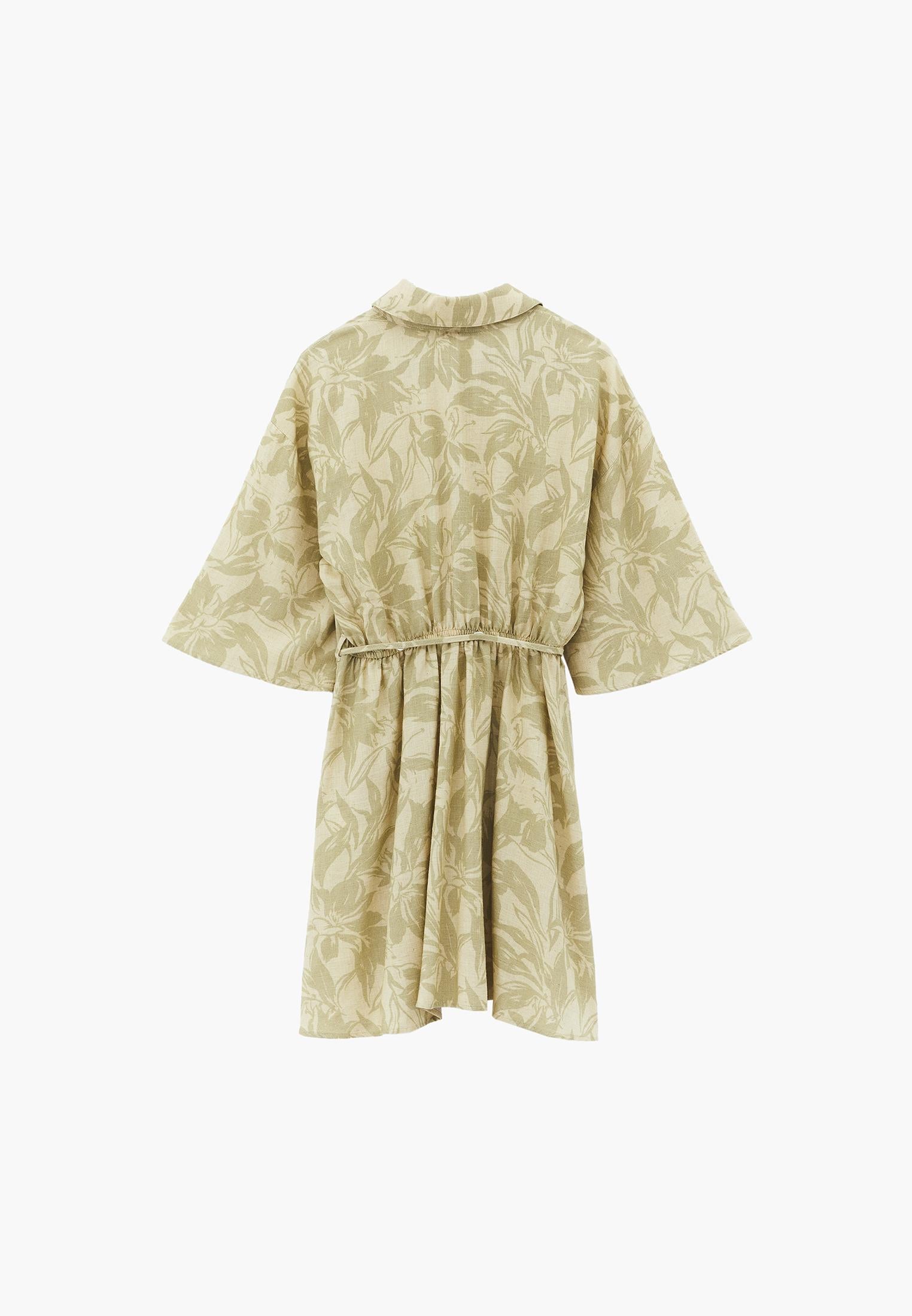 Flared Short Printed Dress - FLORAL COMB