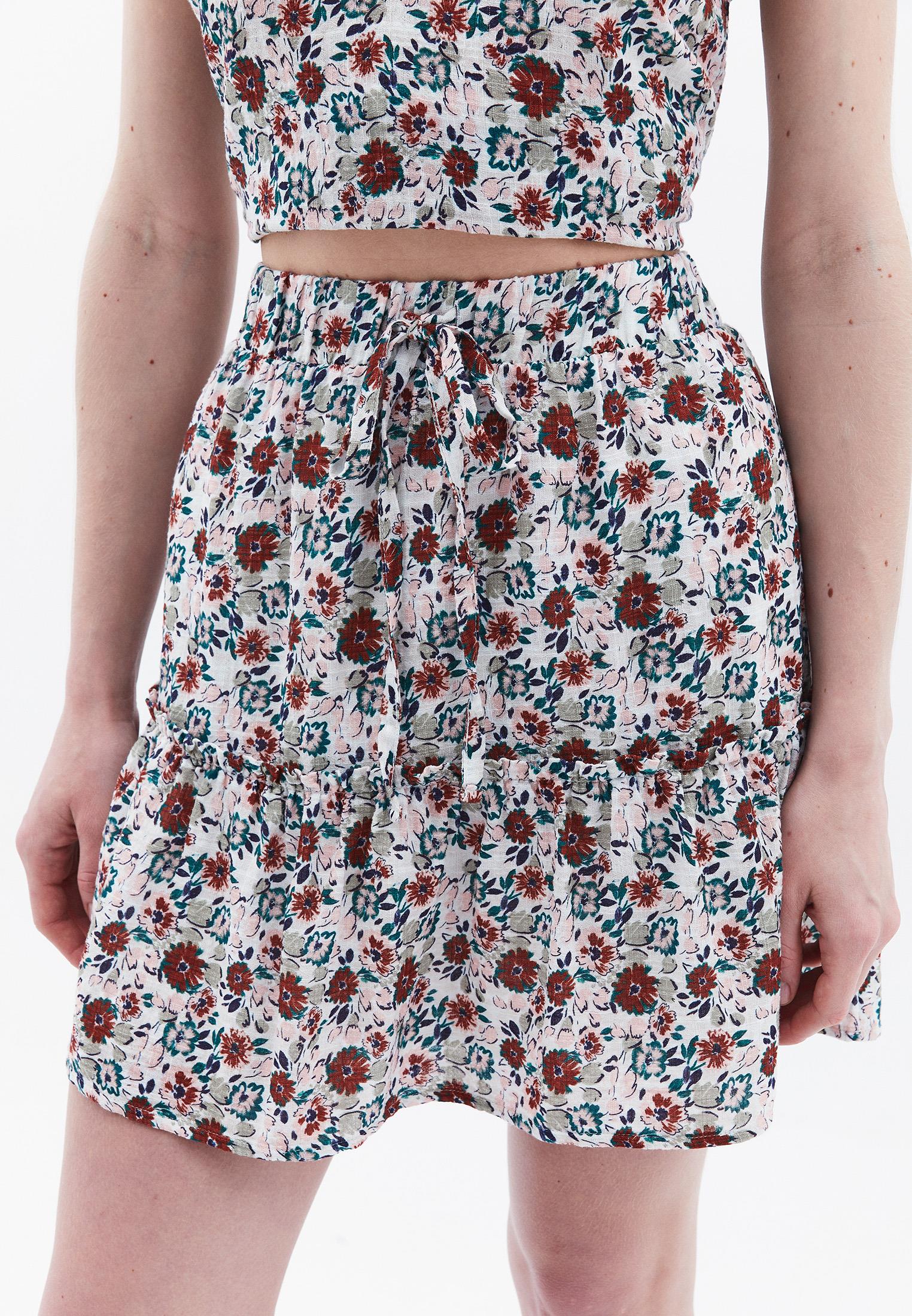 Short A-Line Skirt - FLORAL PRINT