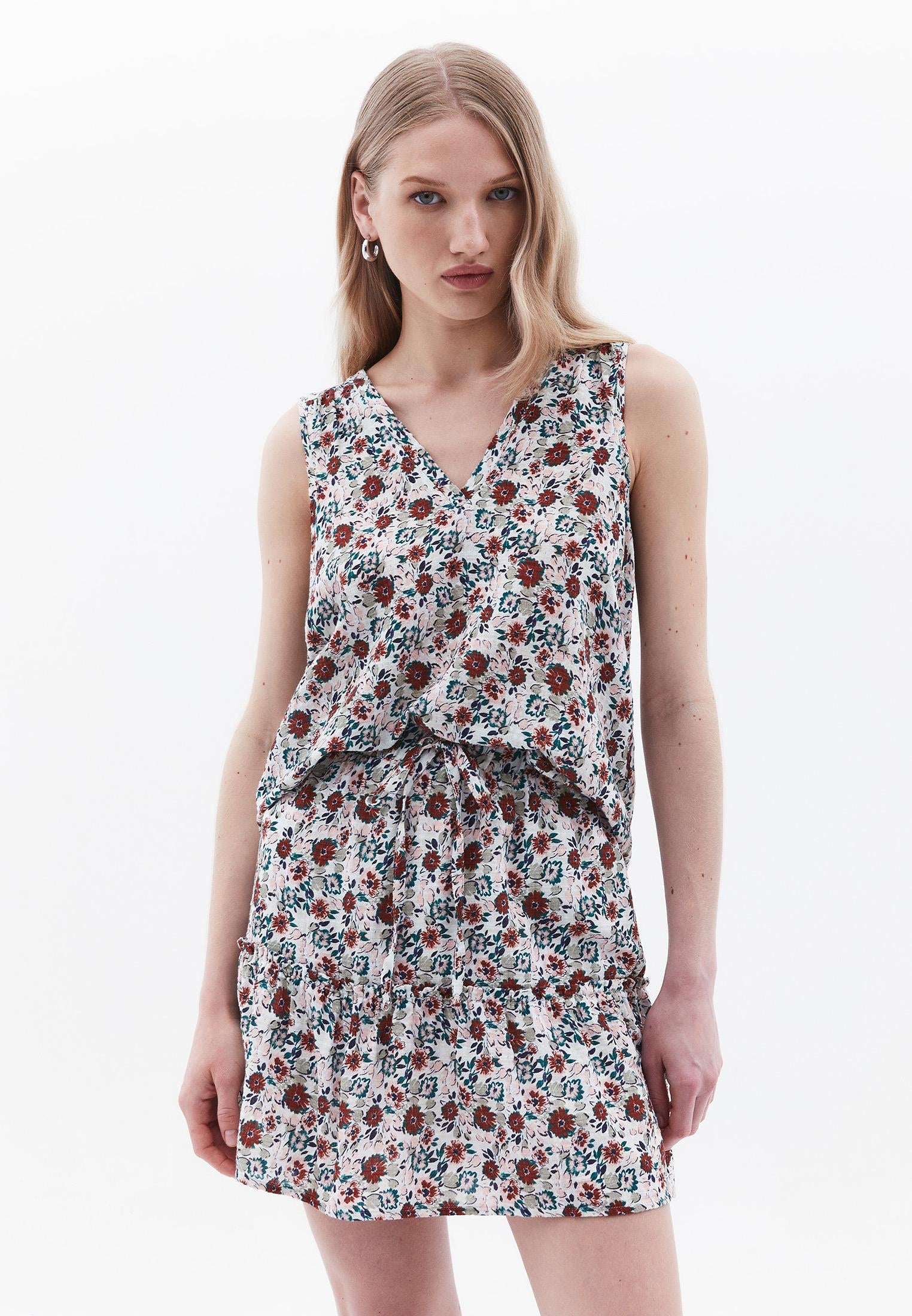 V Neck Tank Top - FLORAL PRINT