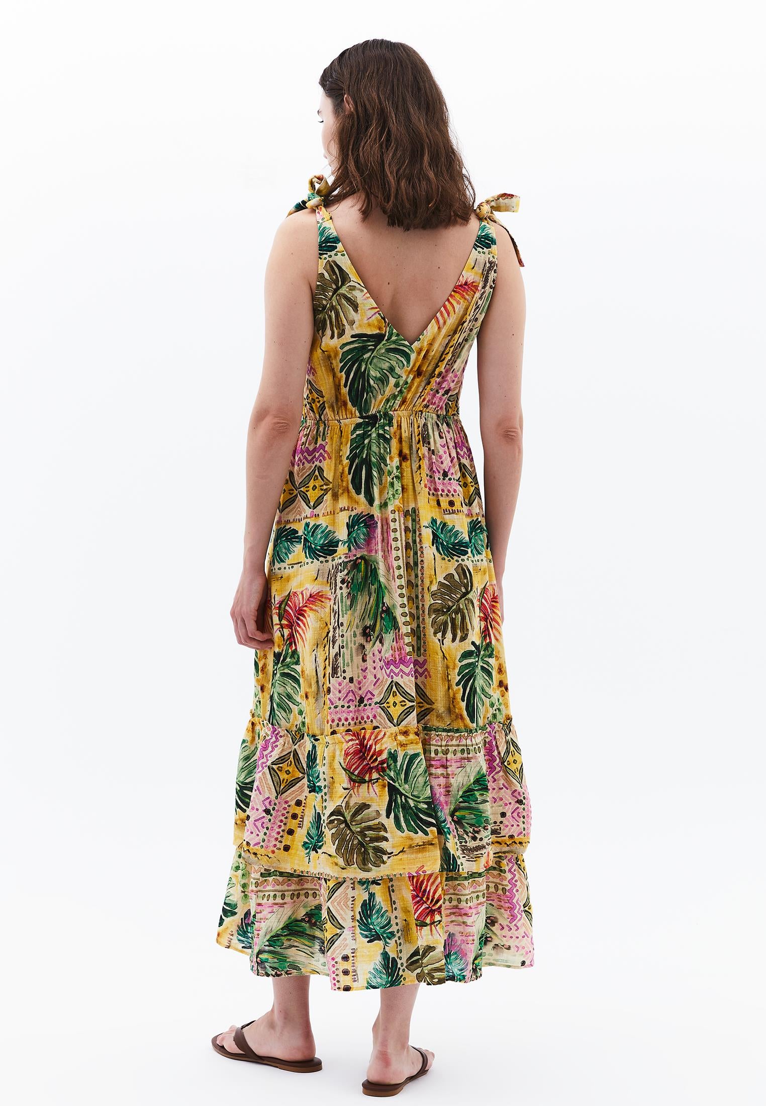 Printed A-Line Dress - FLORAL PRINT