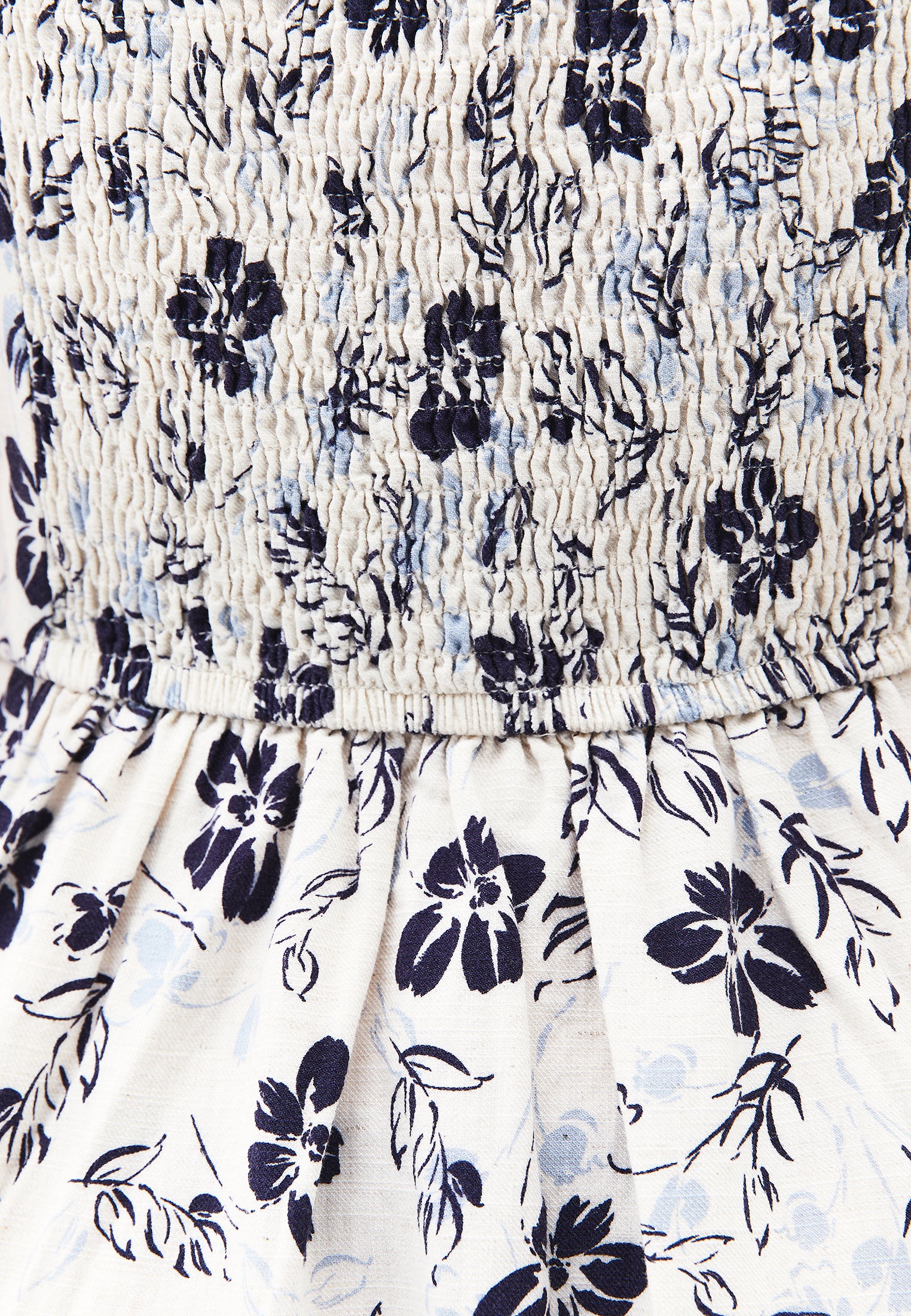 Square Neck Flared Midi Dress - FLORAL PRINT
