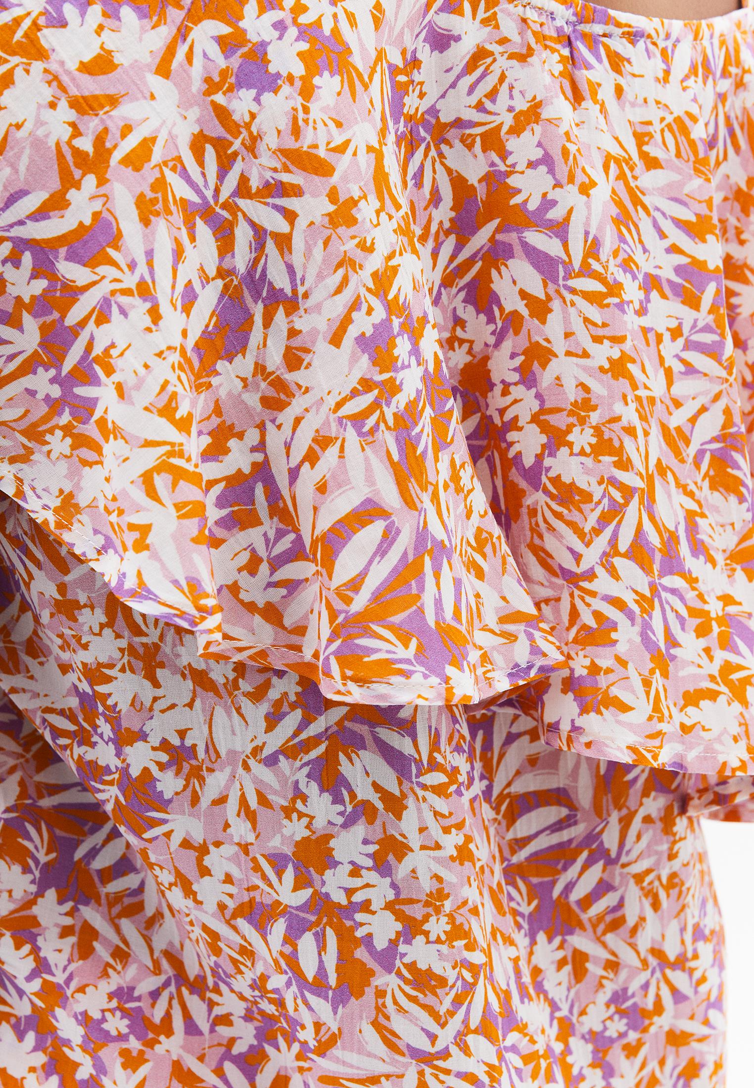 Low Shoulder Sleeveless Ruffle Detailed Blouse - FLORAL PRINT