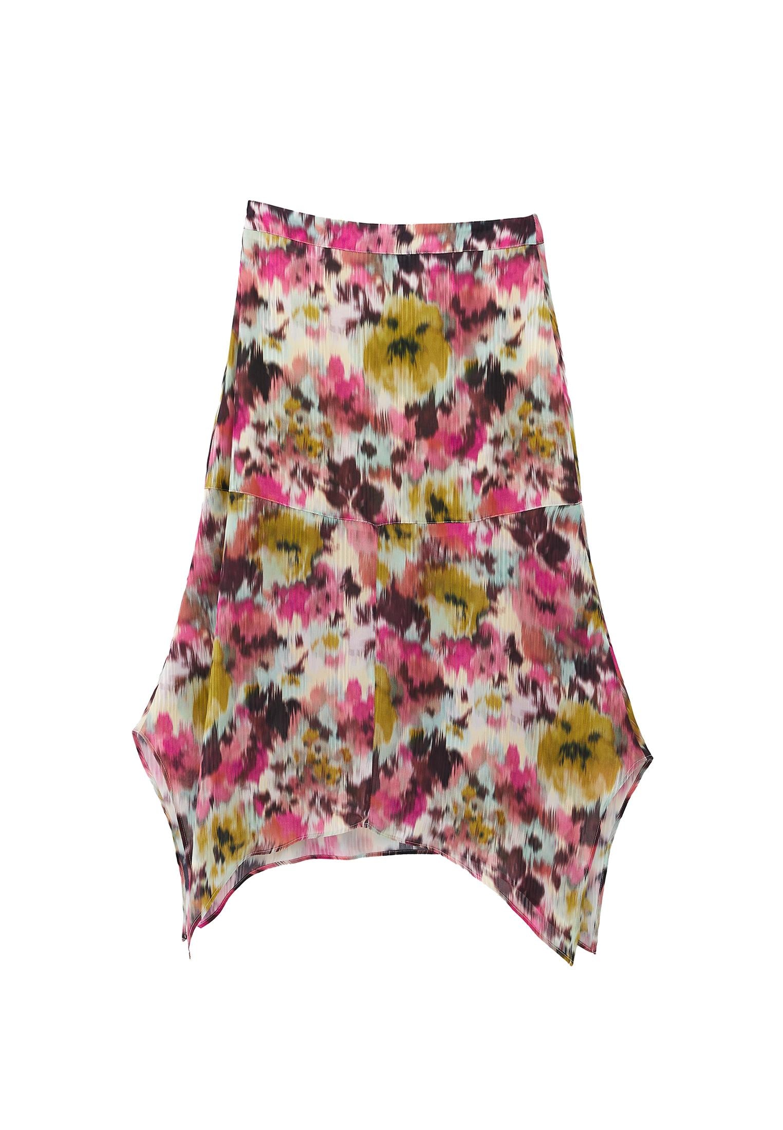 Jacquard Patterned Long Skirt - FLORAL PRINT