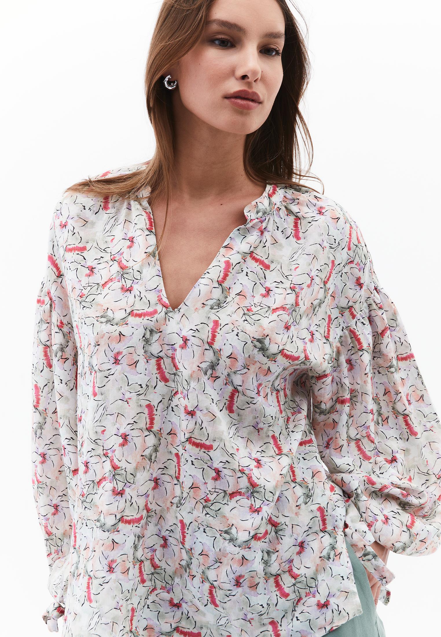 Oversize Linen Blouse - FLOWER COMB
