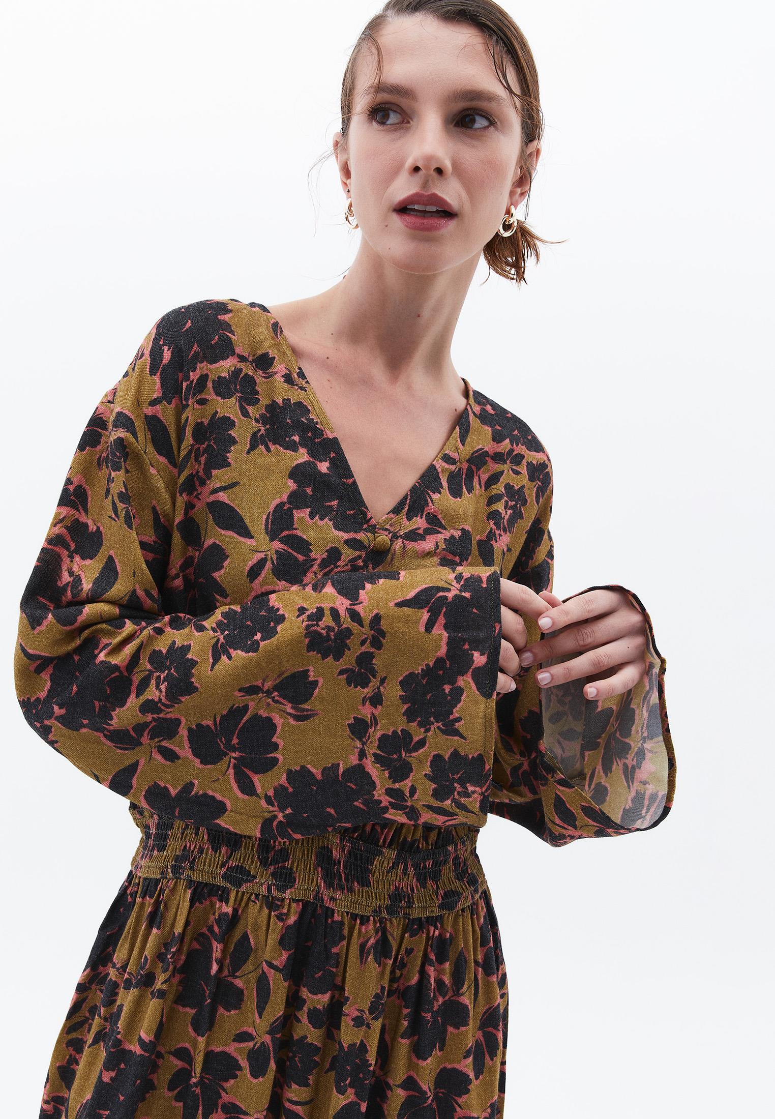 Flared Long Dress - FLOWER COMB