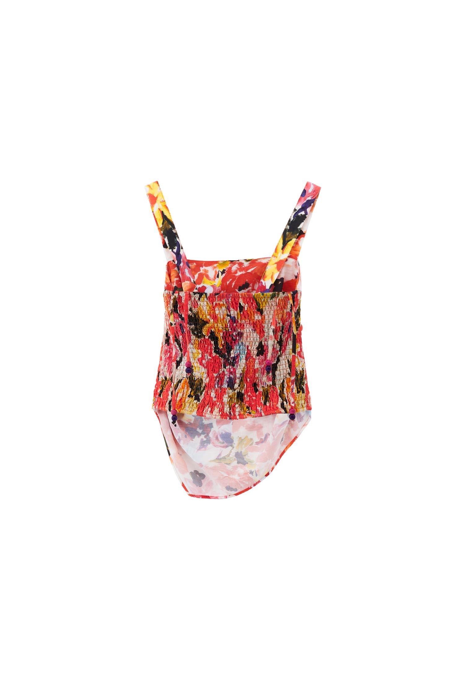 Sleeveless Square Neck Tank Top - FLOWER COMB