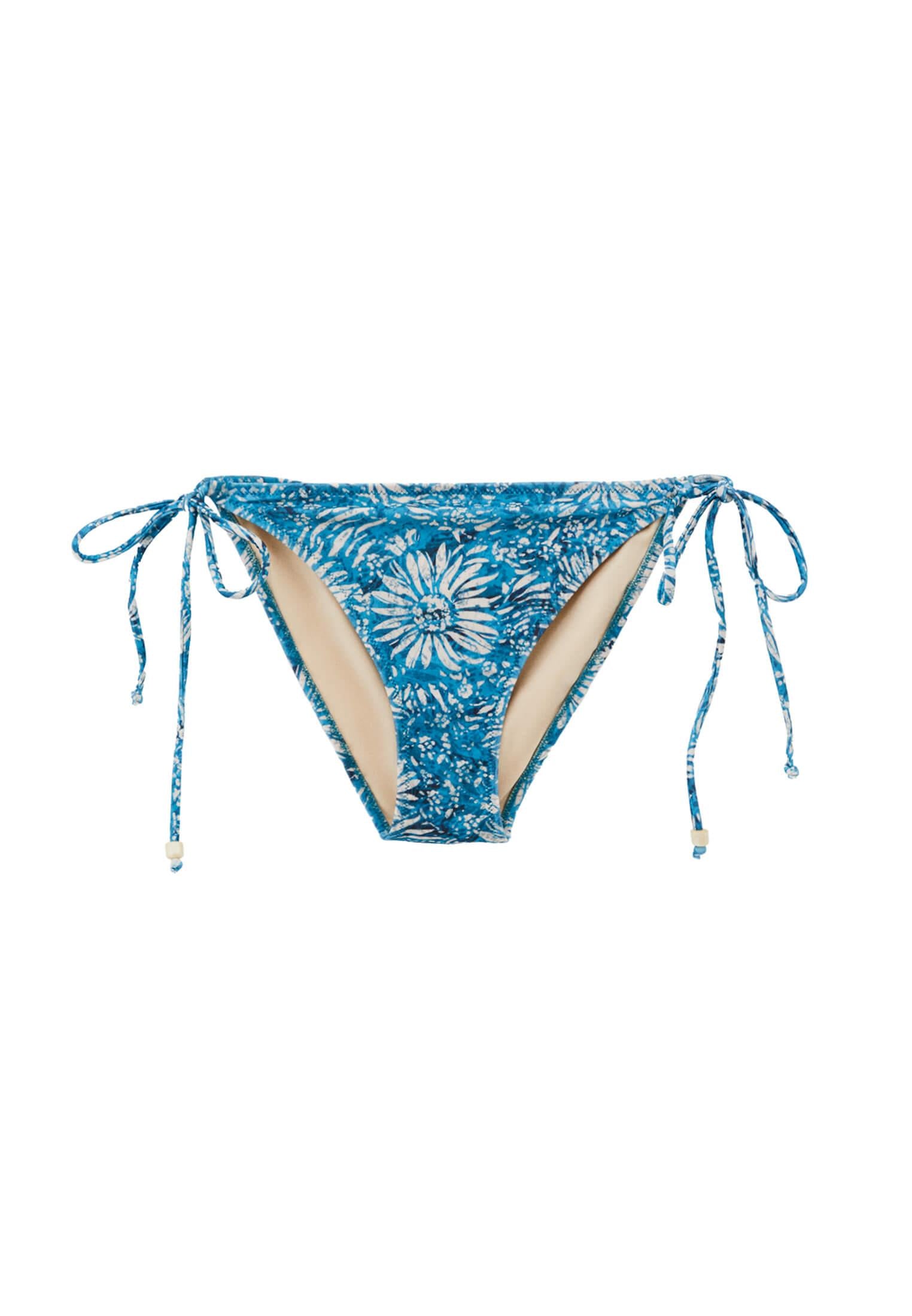 Slim Tie Detail Bikini Bottom - FLOWER COMB