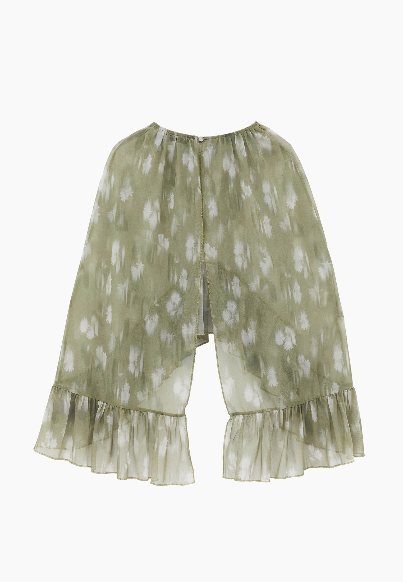 Kimono With Ruffle Details And Bateau Neck - FLOWER COMB