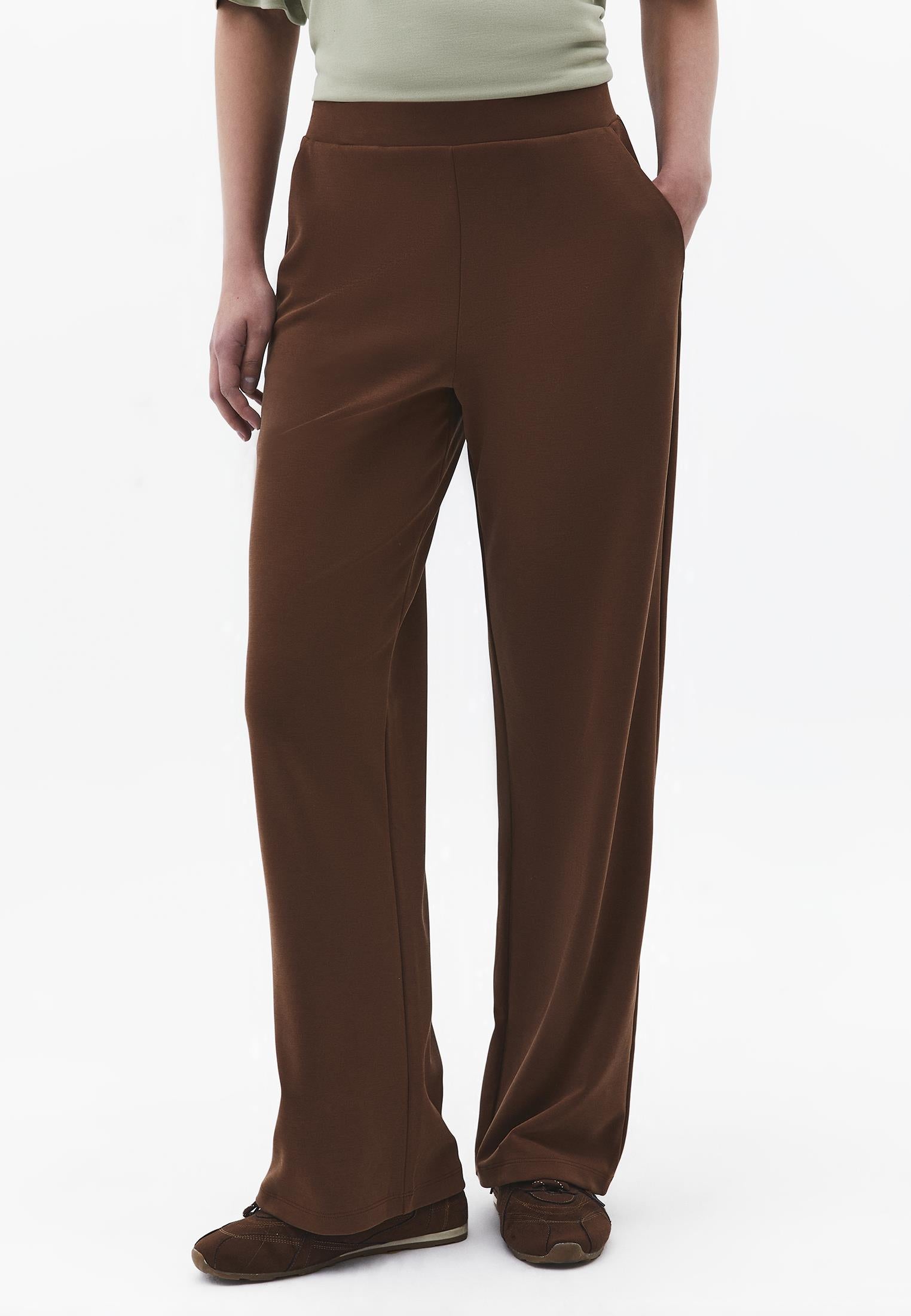 Straight Leg High Waist Sweatpant - FONDUE FUDGE