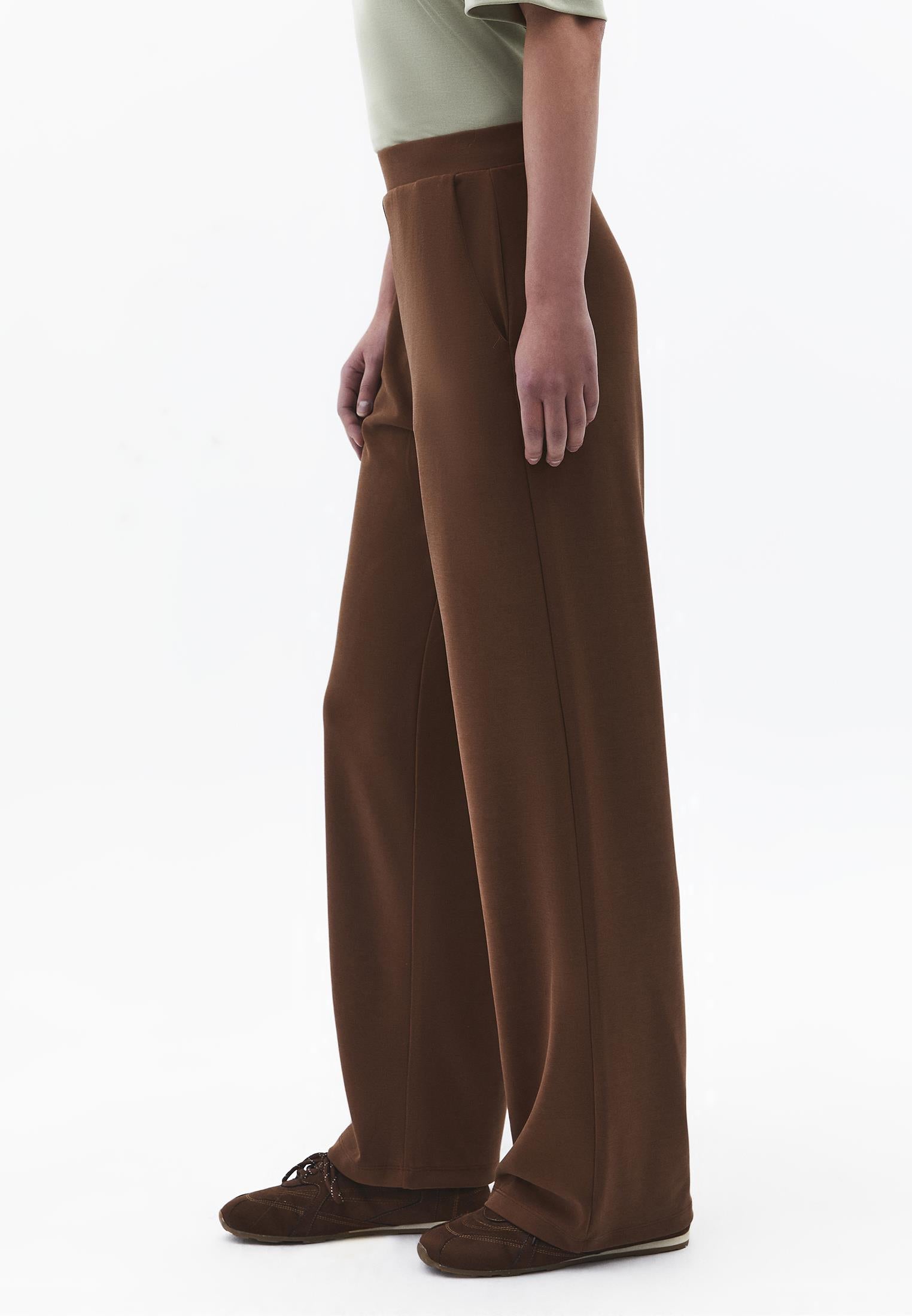 Straight Leg High Waist Sweatpant - FONDUE FUDGE