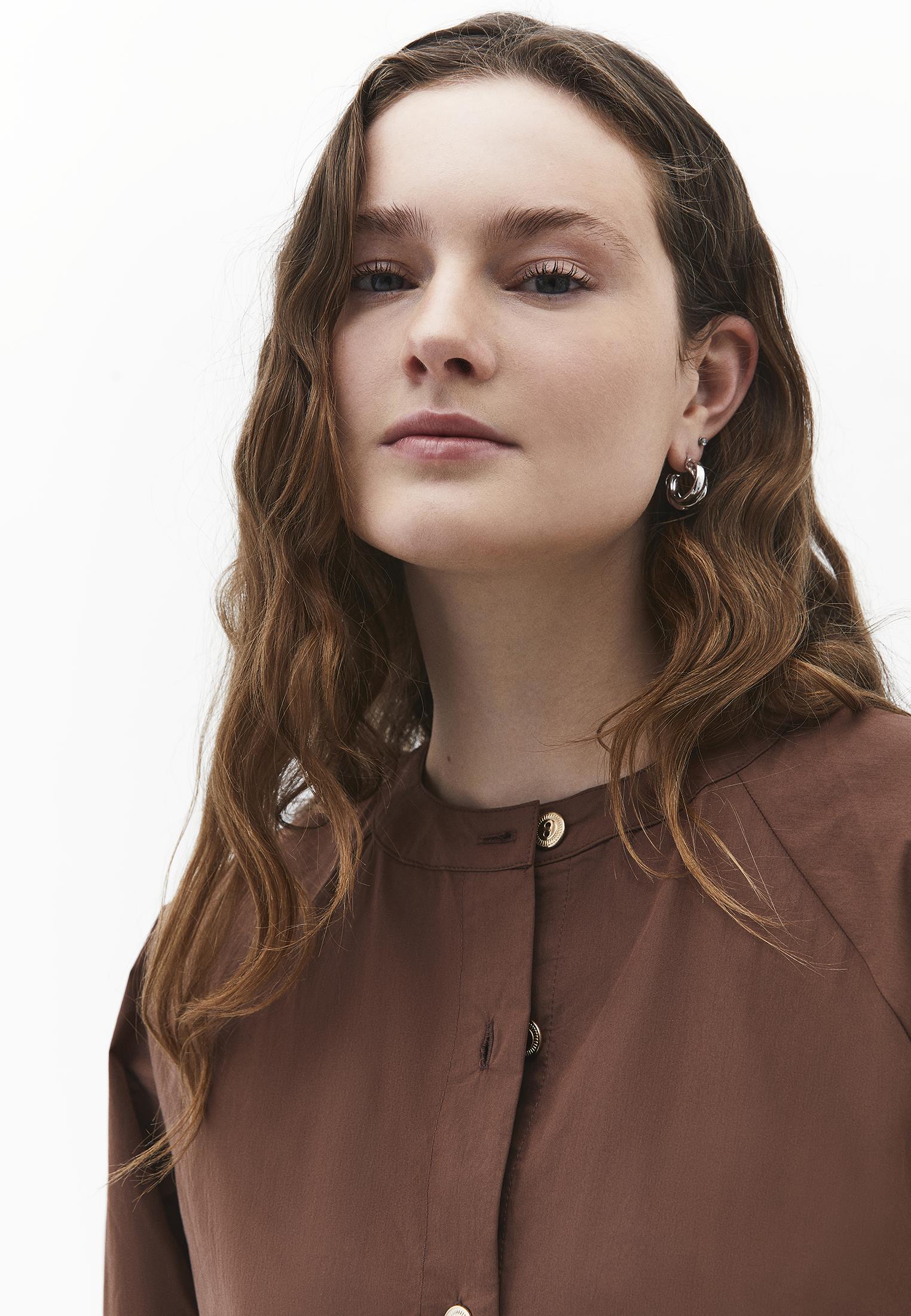Oversize Raglan Sleeve Shirt - FONDUE FUDGE