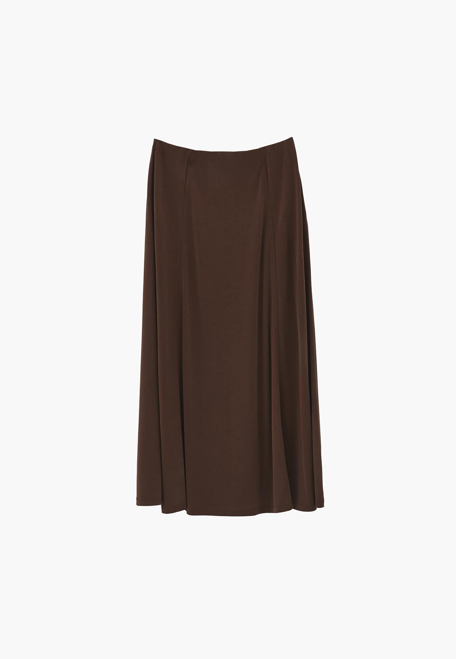 High Waist A Line Midi Skirt - FONDUE FUDGE