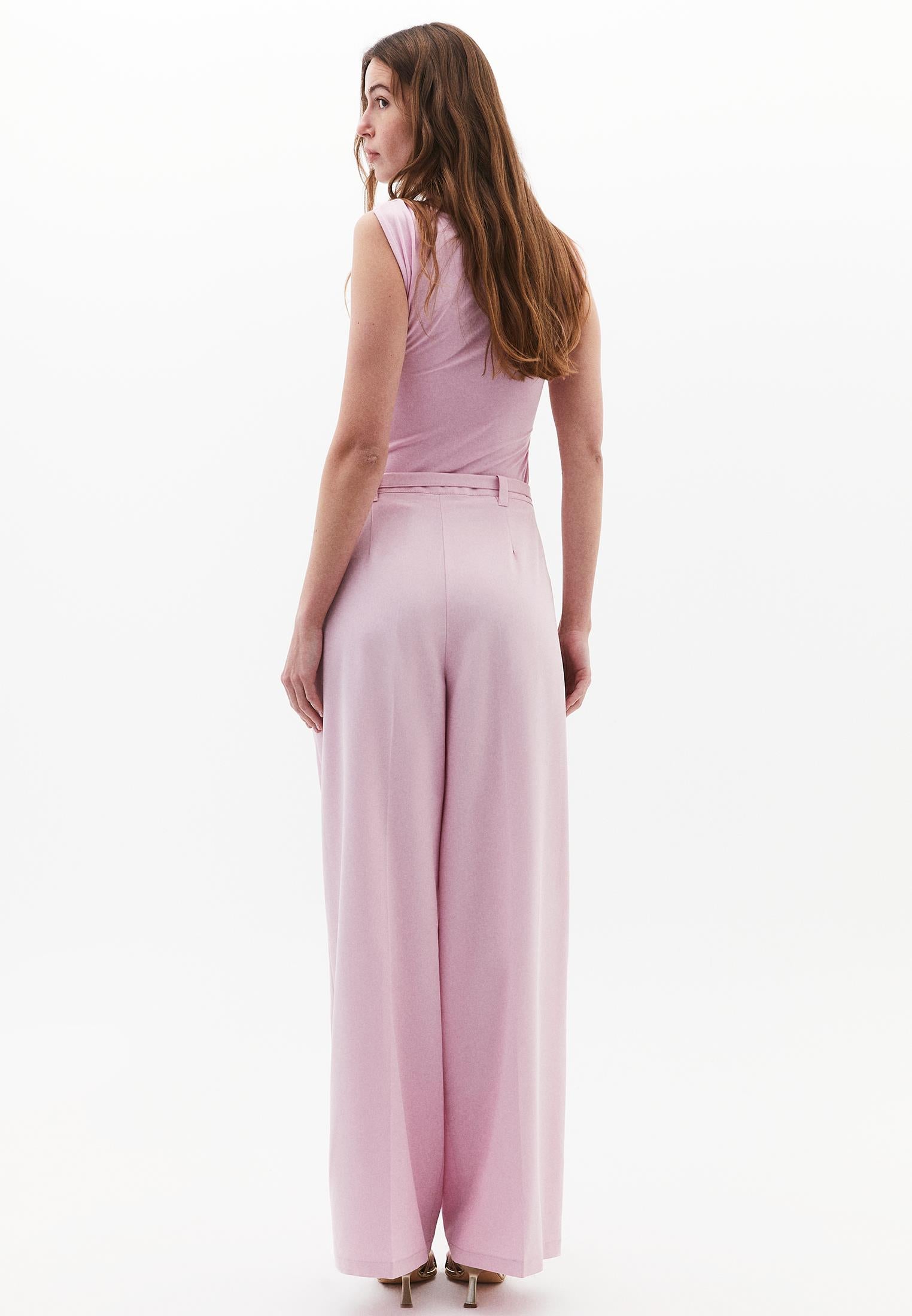 High Waist Wide Leg Pants - FRAGRANT LILAC