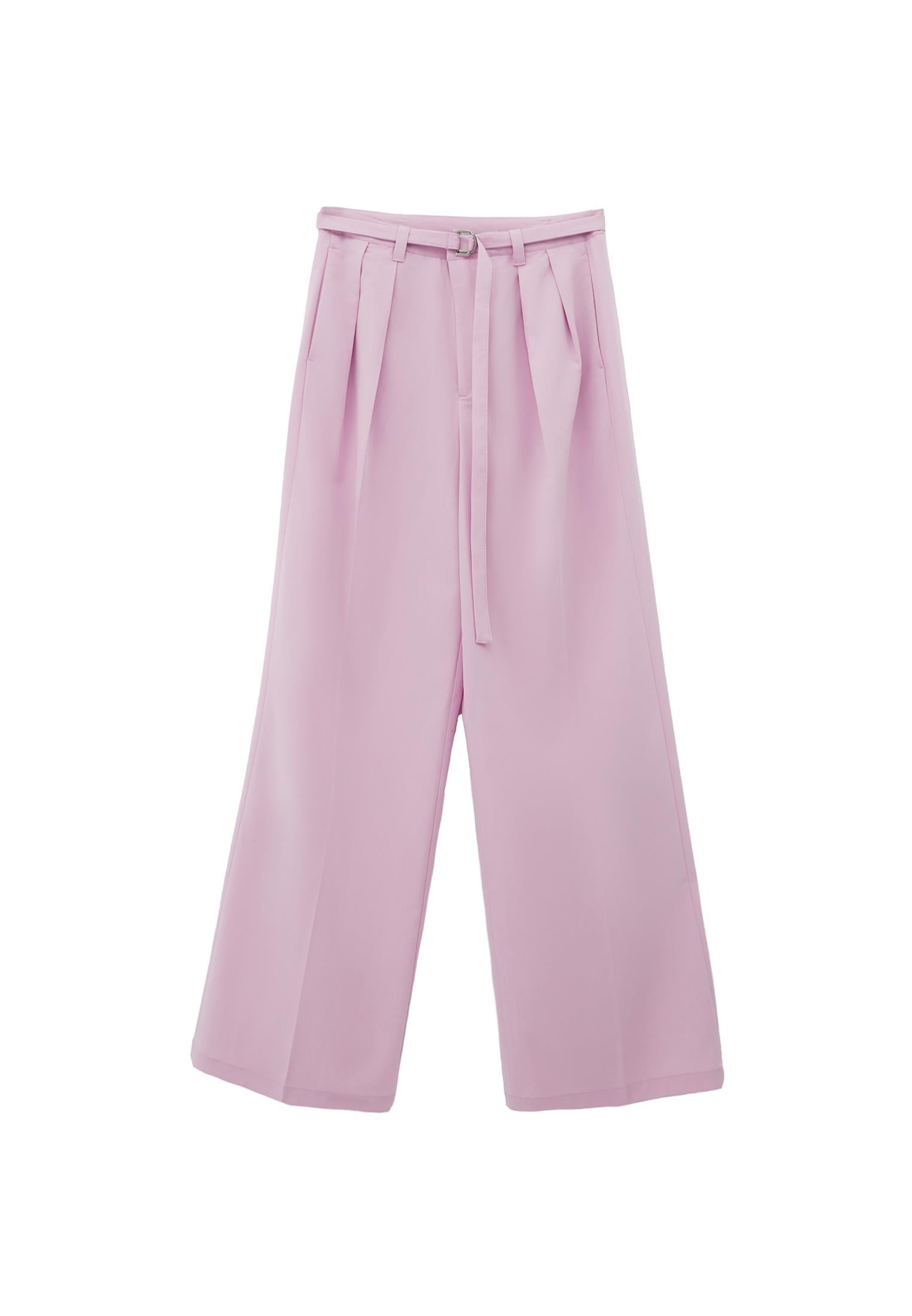 High Waist Wide Leg Pants - FRAGRANT LILAC